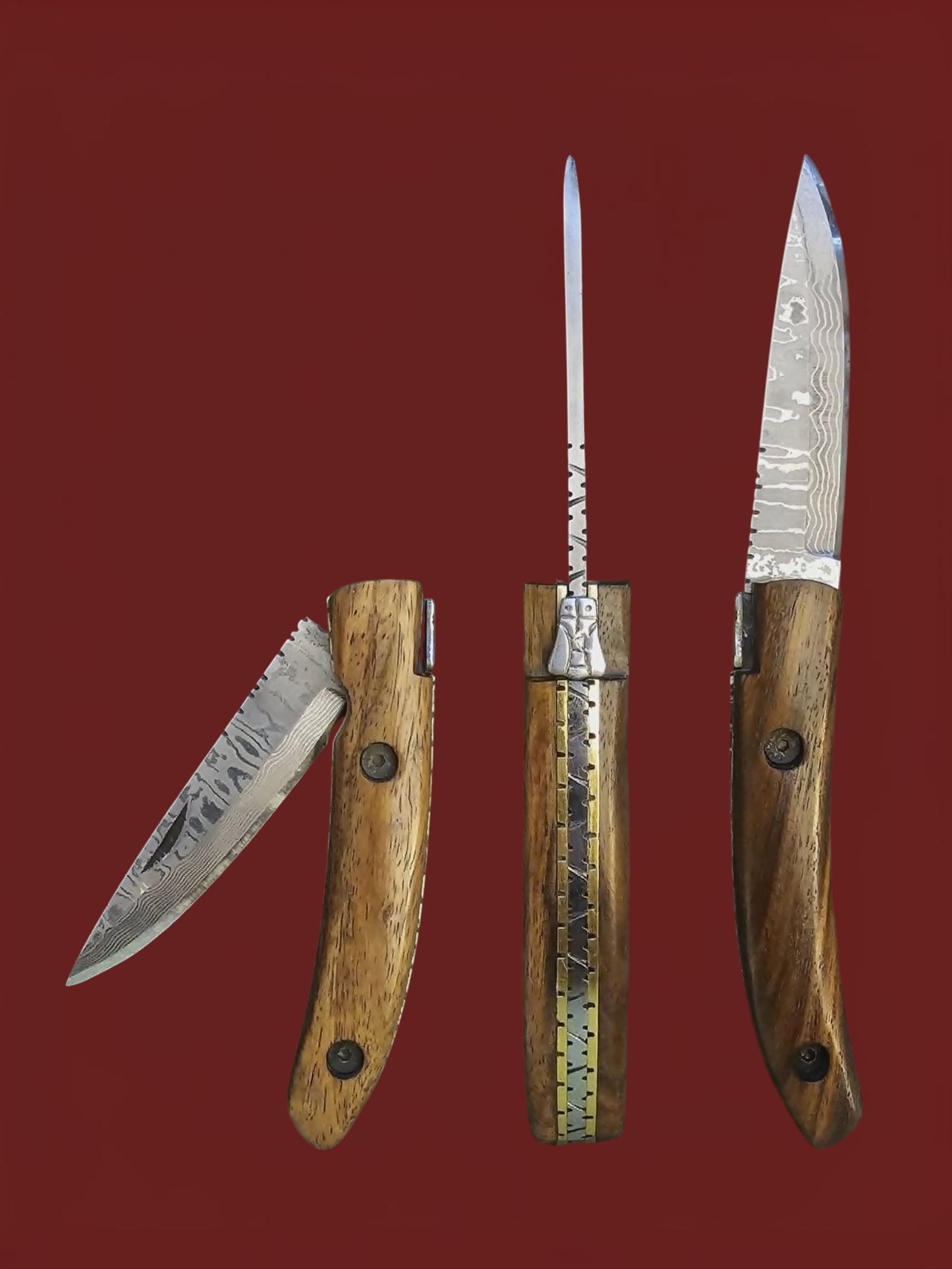 F088 Laguiole de Poche - Stainless Damascus & Wood