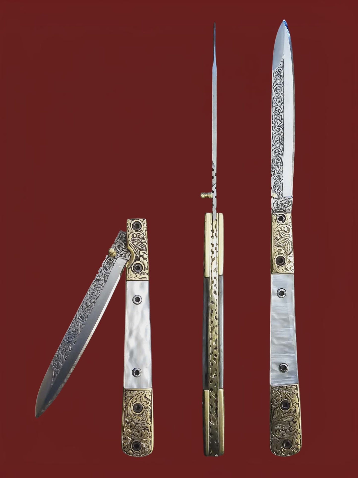 F117 Stiletto - Stainless Steel & mother of pearl