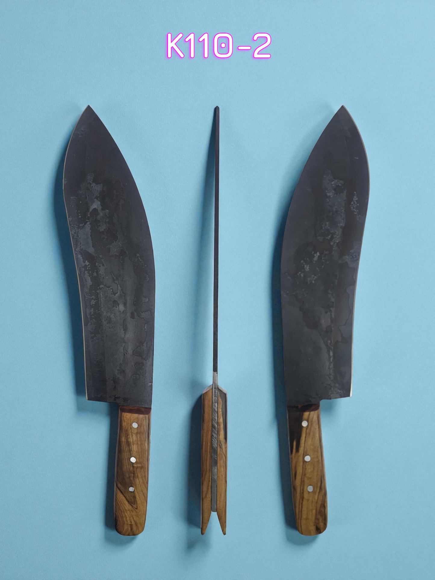 K110 Handmade Cyprus Traditional Ppala - Carbon Steel & Olive wood