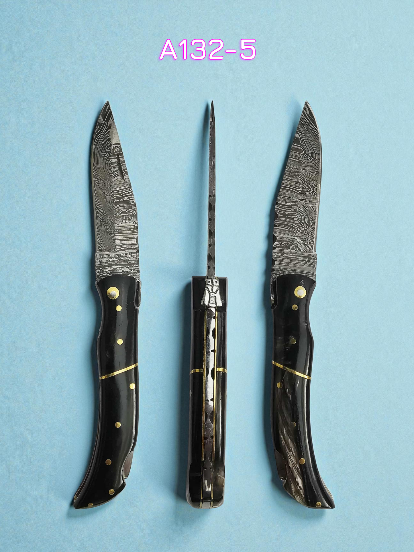 A132 Handmade Laguiole Élite - Damascus Steel & Buffalo Horn