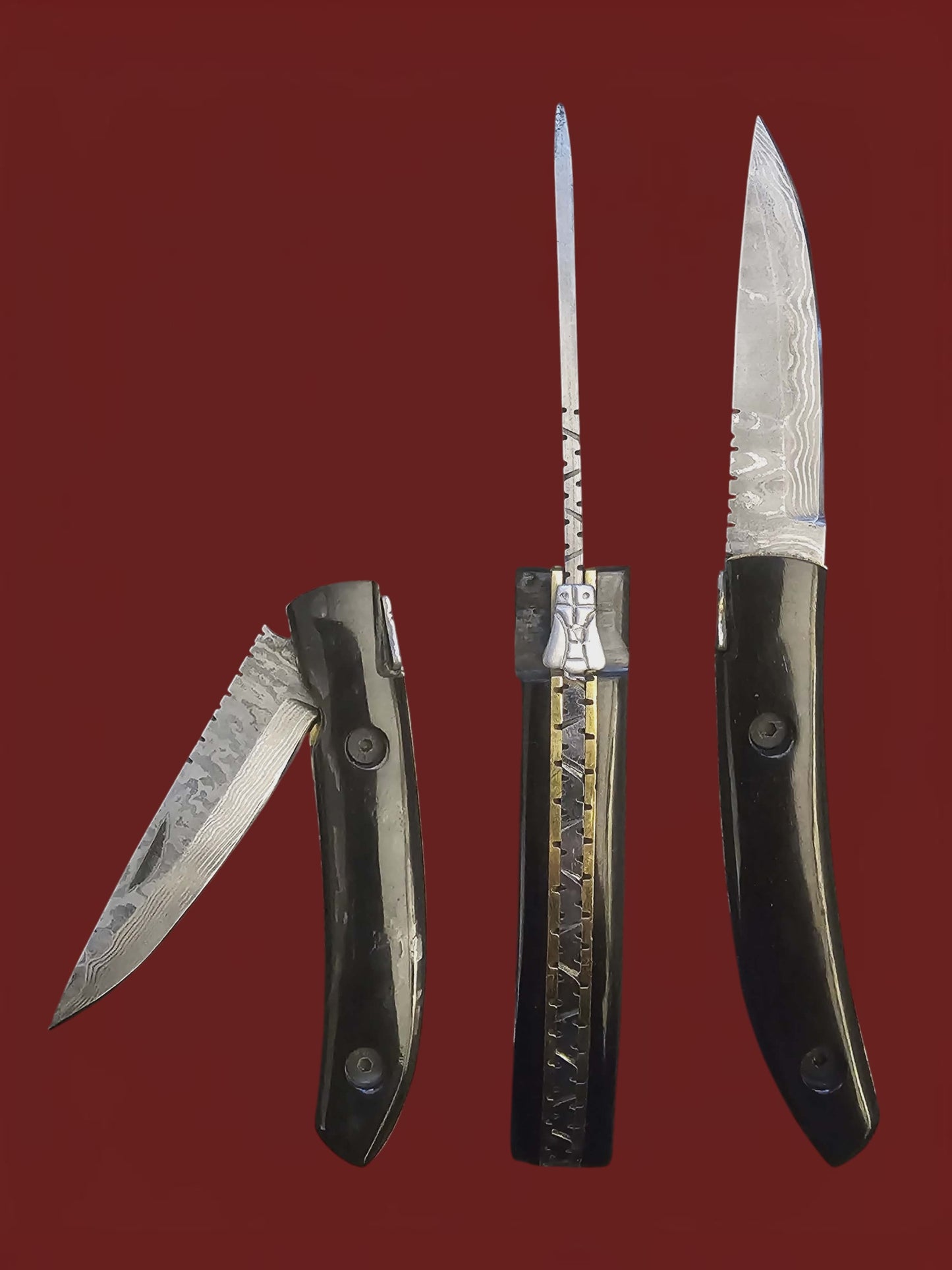 F089 Laguiole de Poche - Stainless Damascus & Horn