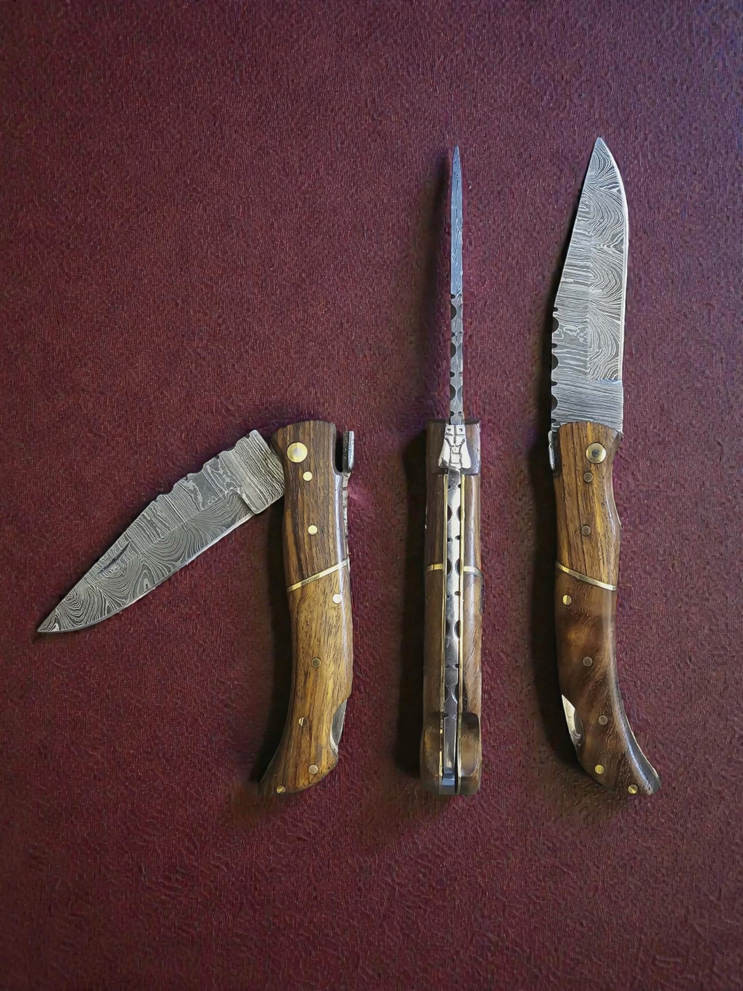 F039 - Χειροποίητο Laguiole Élite από Δαμασκηνό ατσάλι & Ξύλο καρυδιάς