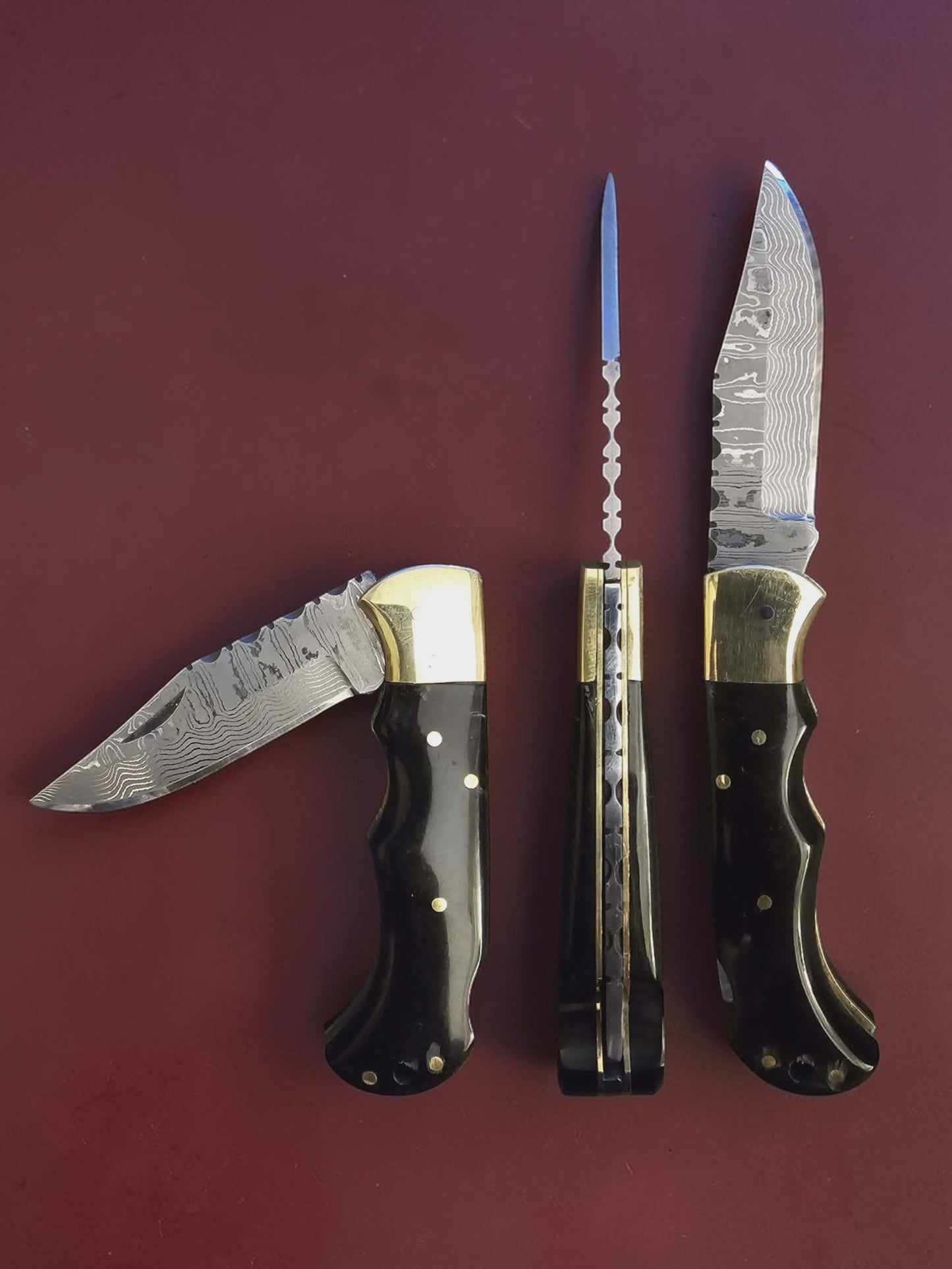 F076 Tsiakkoui Stainless Damascus & Horn