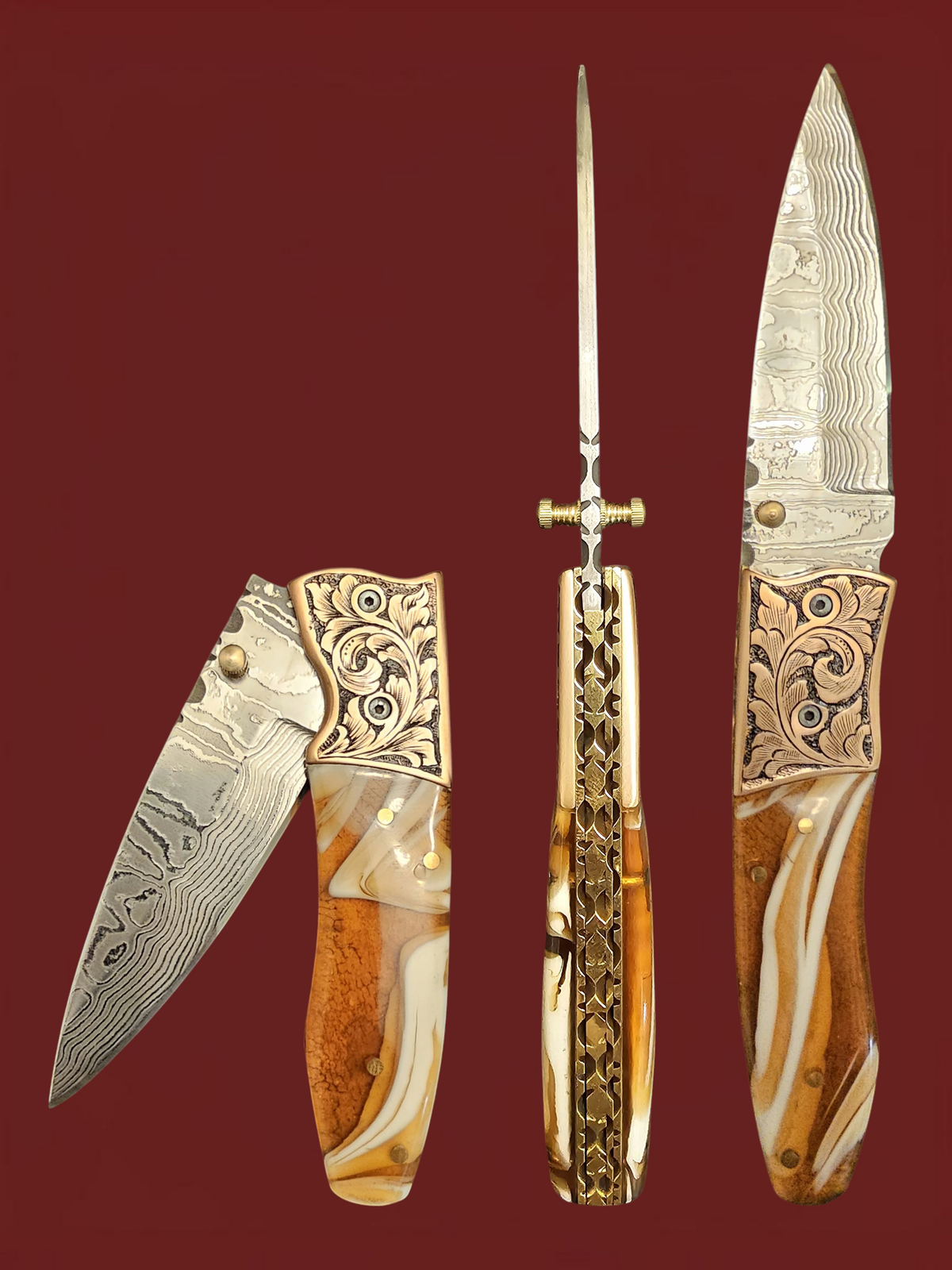 F160 - GP-CY2 | 2026 Stainless Damascus Steel & Resin