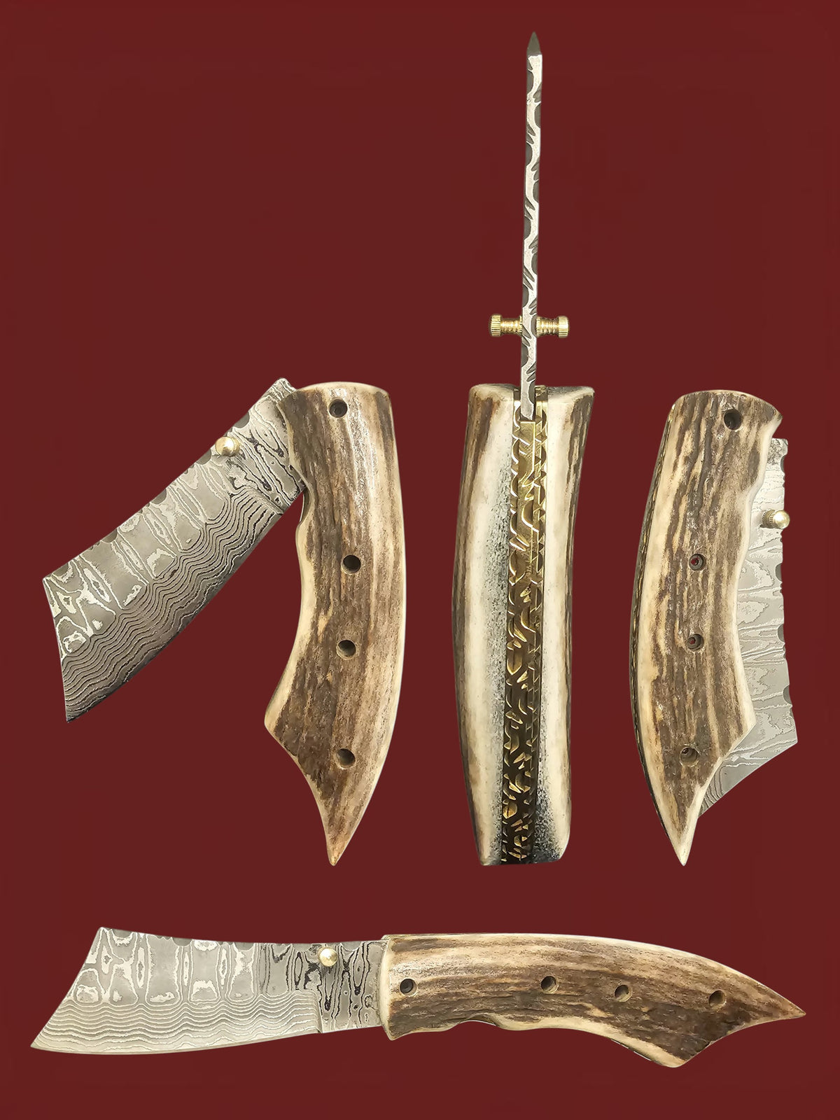 F128 - DAO - Damascus Stainless Steel & Horn