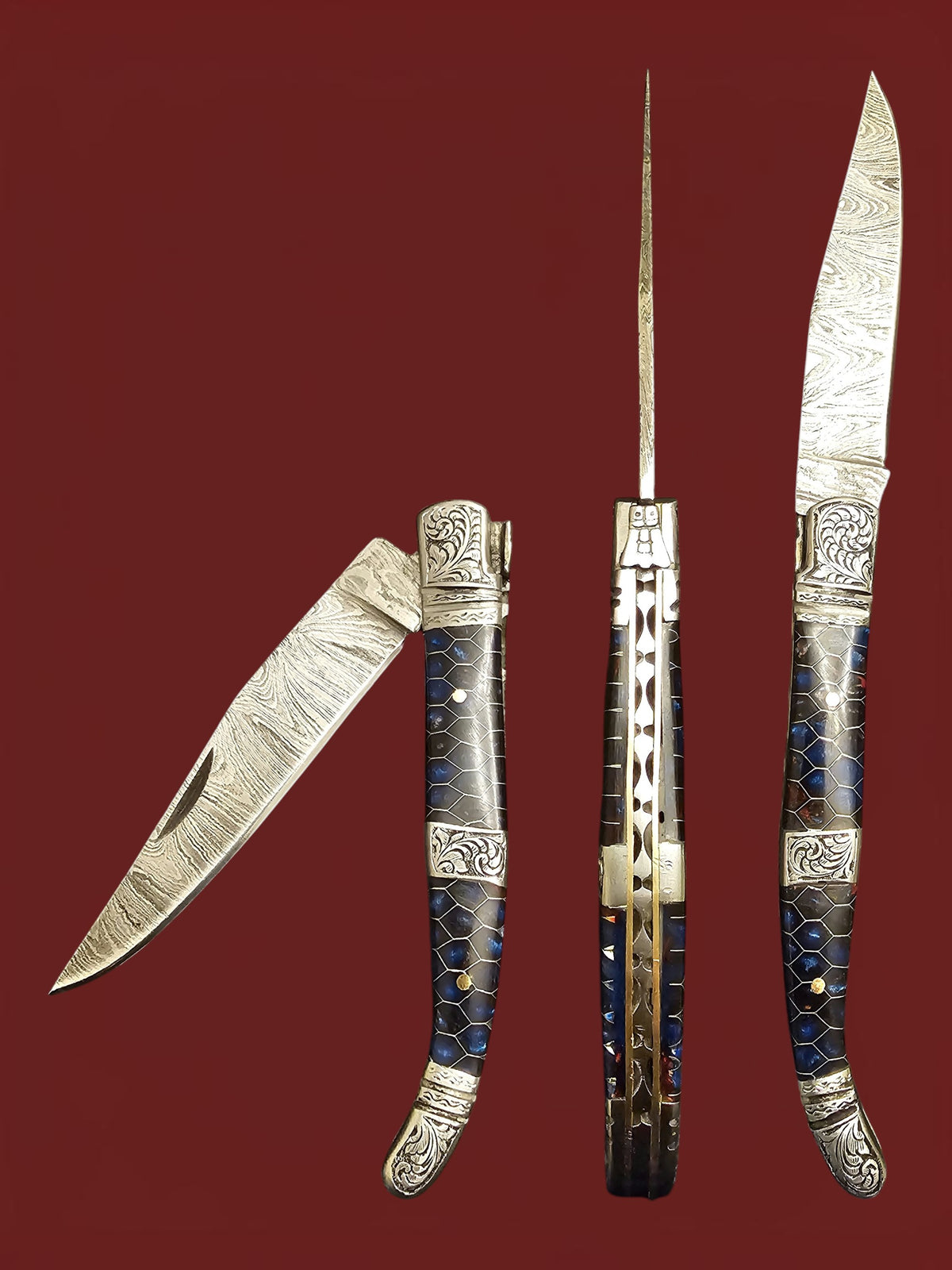 F142 Laguiole Art Edition - Damascus Steel & Resin