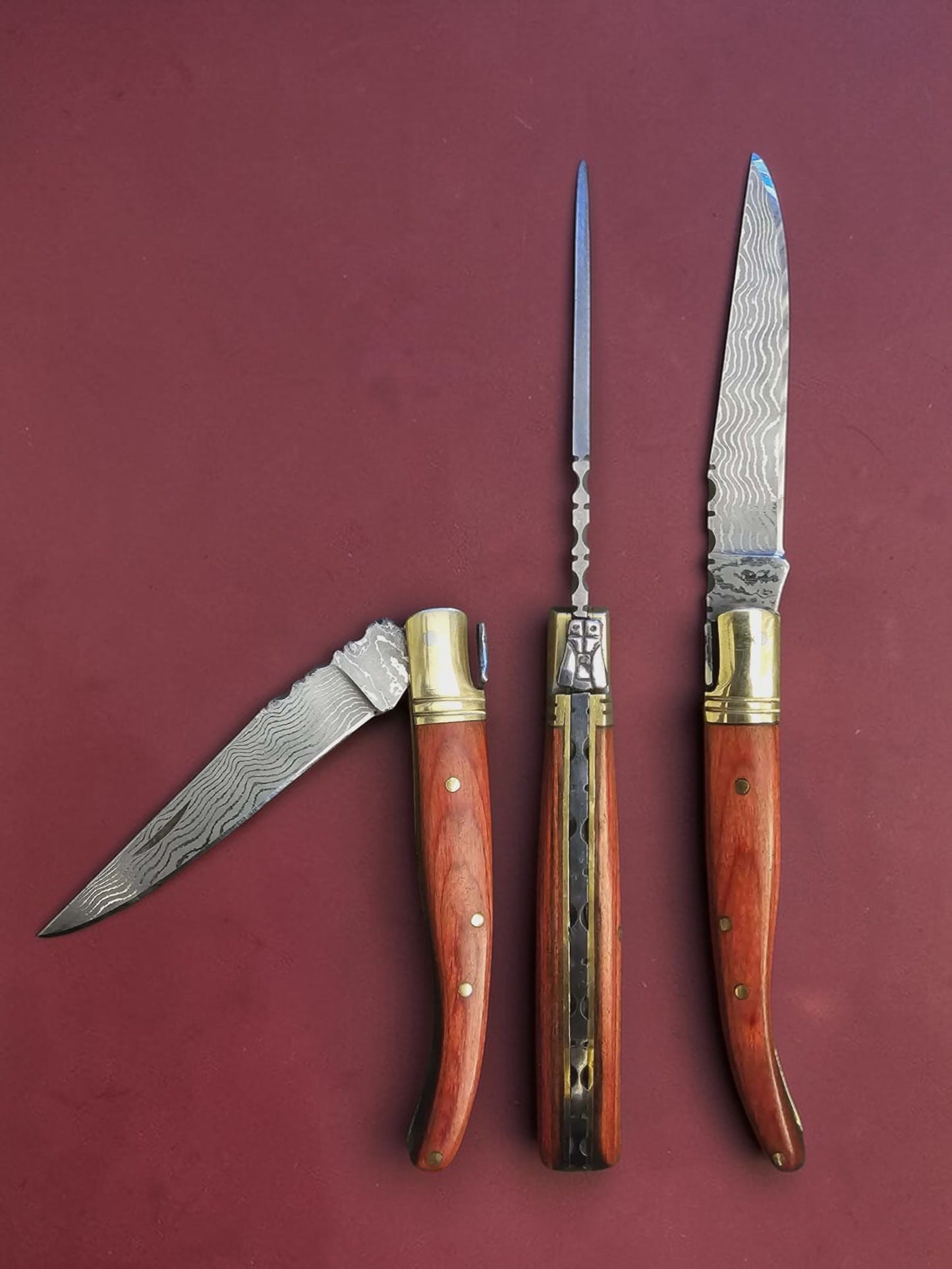 F080 Laguiole Petit - Stainless Damascus & Wood