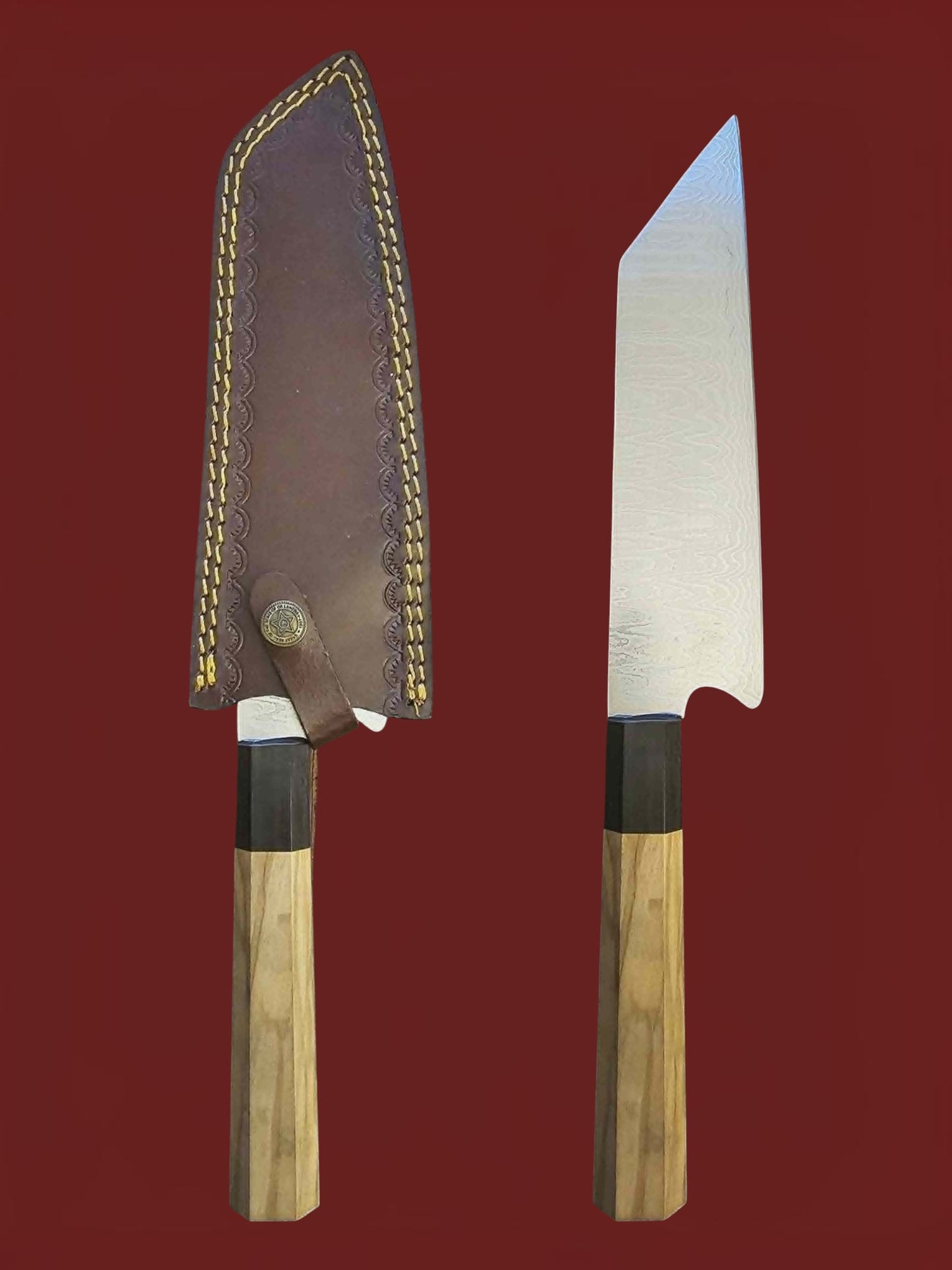 R044 Kiritsuke - Stainless Damascus & Wood