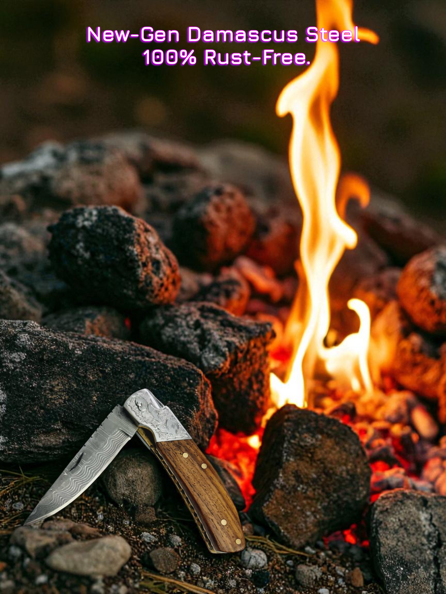 A138 Handmade Laguiole de Poche - New-Gen Damascus Steel (Rust Free) & Walnut Wood