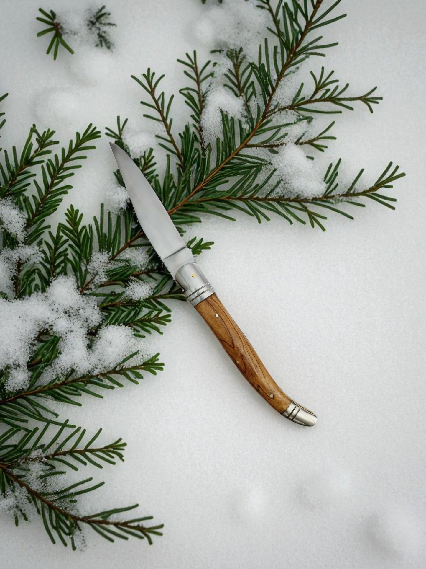 A153 Handmade Laguiole Bougna – Extreme Tactical Folding Knife - Stainless Steel & Olive Wood