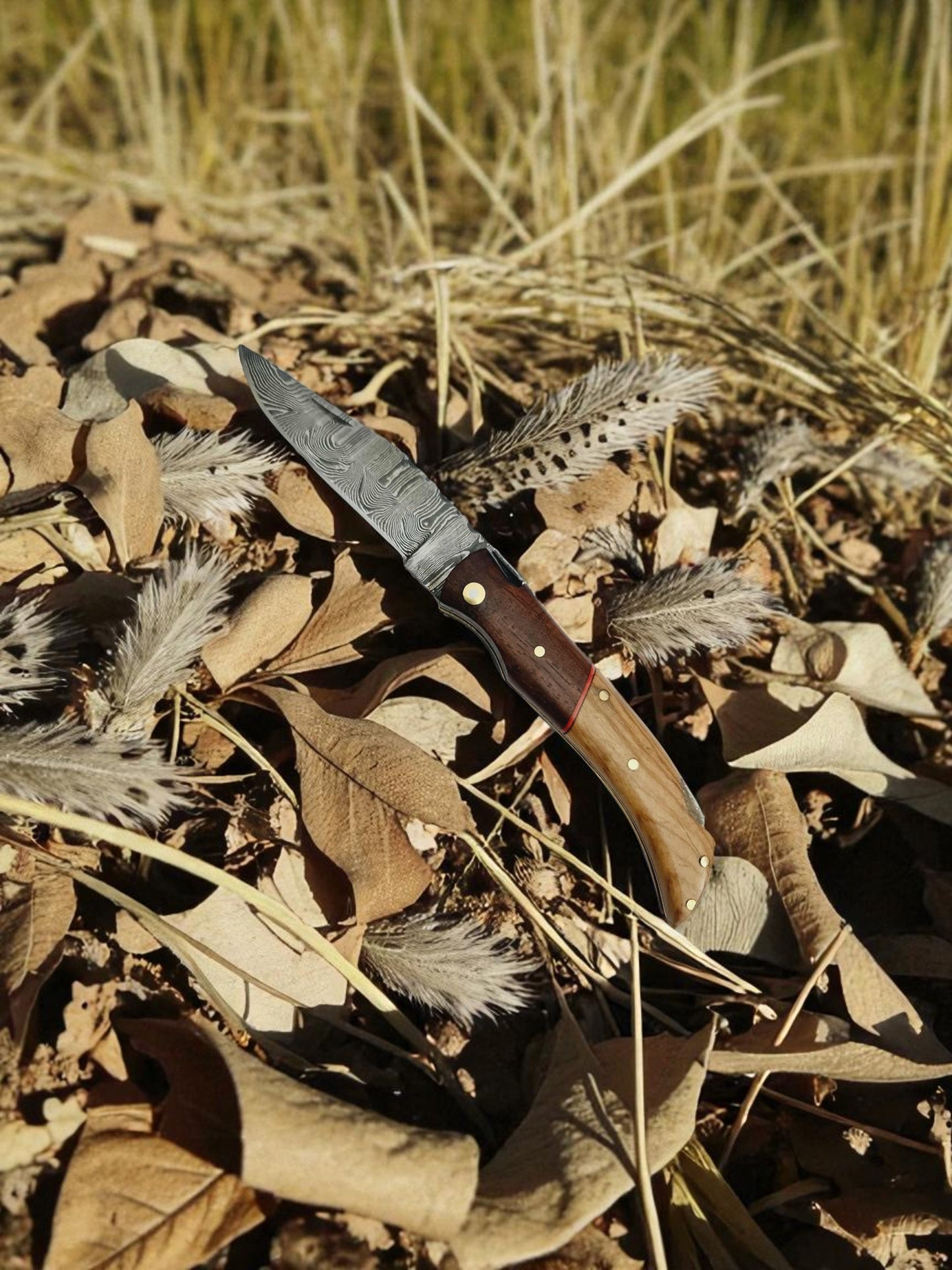 A166 Handmade Laguiole Élite - Damascus Steel - Walnut & Olive Wood