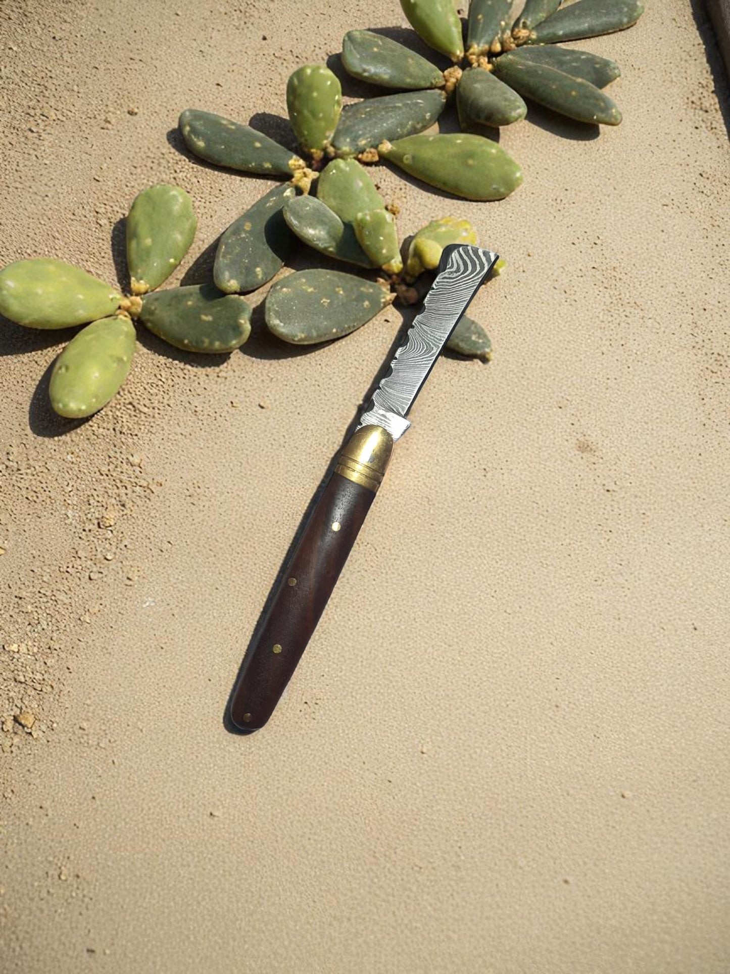 B159 Handmade Sheepsfoot - Damascus Steel & Walnut Wood