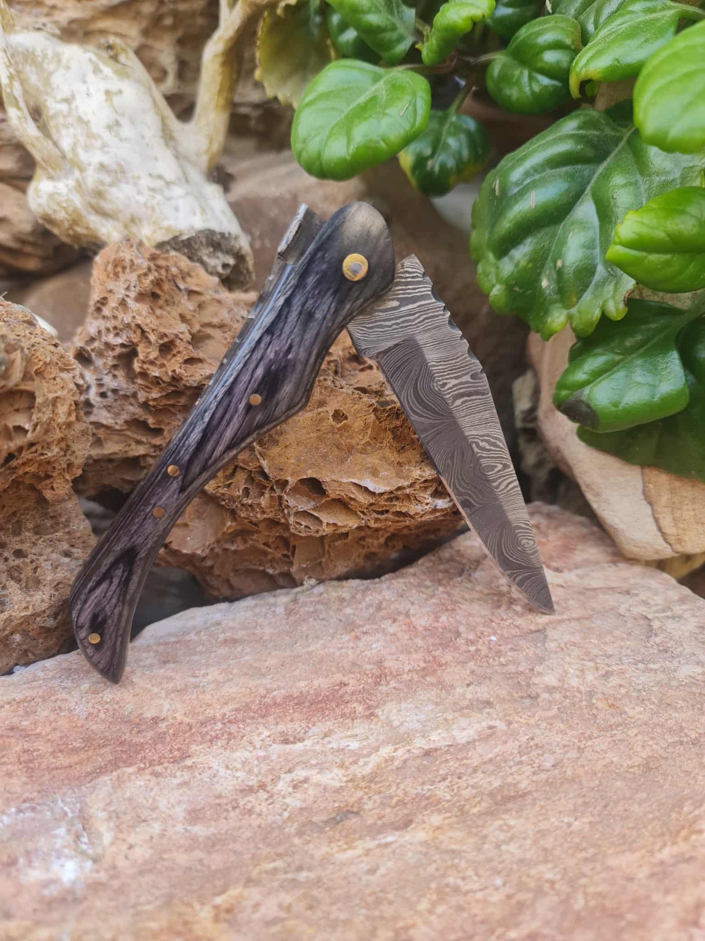 Handmade 22cm Laguiole with Damascus Steel & Stabilized wood
