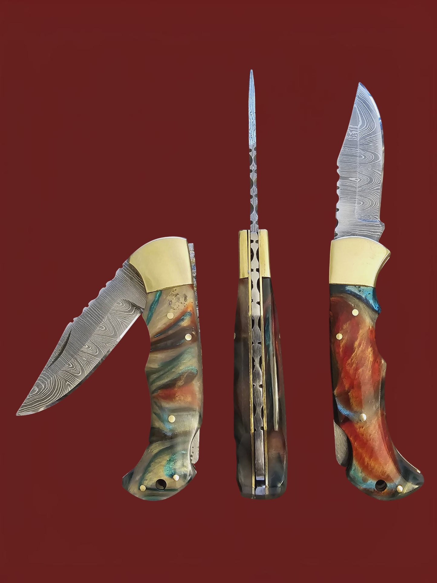 F104 Tsiakkoui - Damascus Steel & Resin