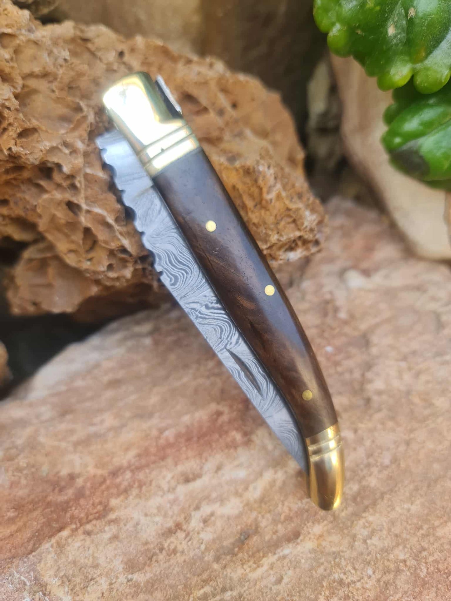 Handmade 22cm Laguiole Classique with Damascus Steel - Rosewood & Brass