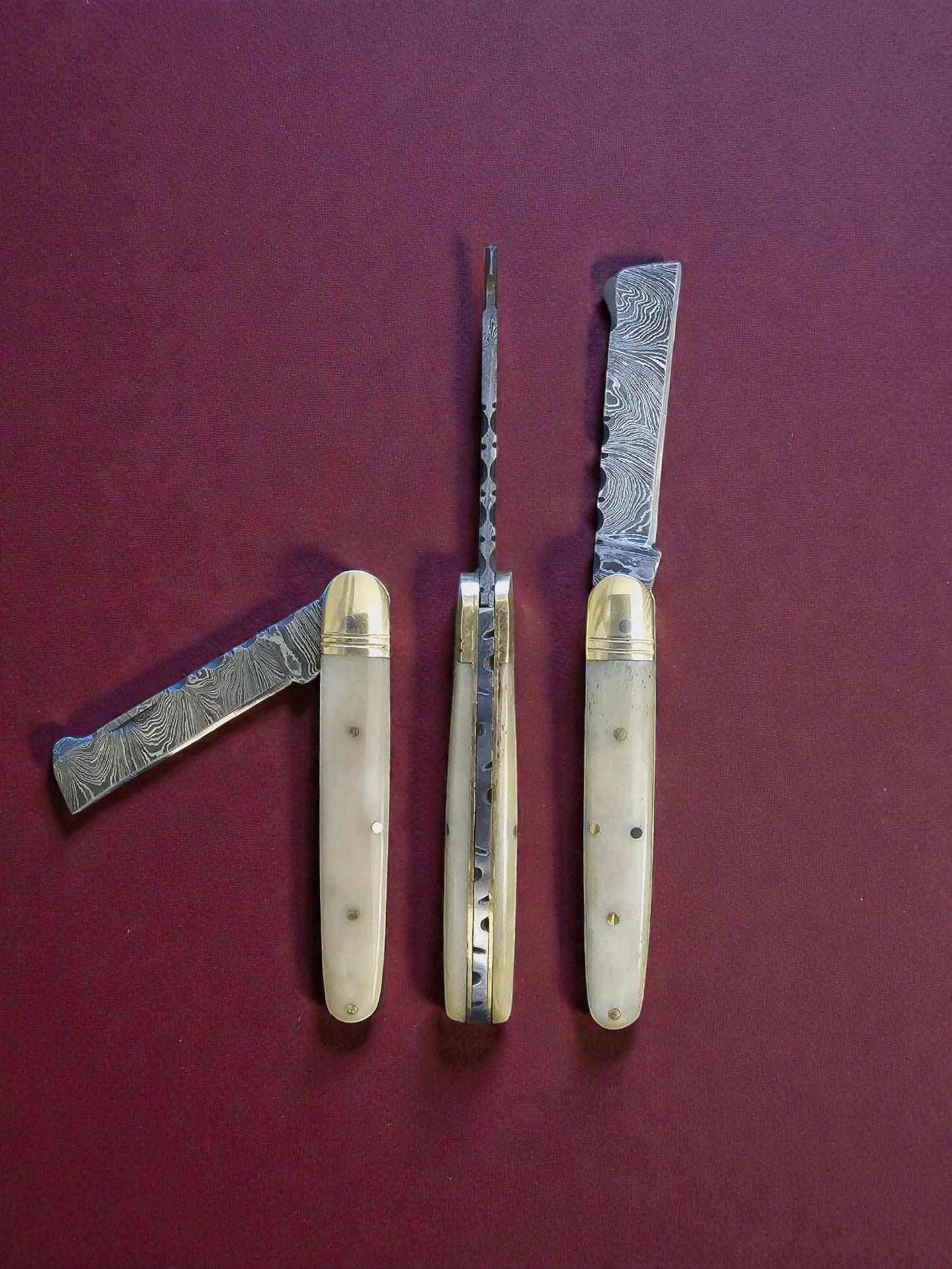 F002 - Χειροποίητο Sheepsfoot από Δαμασκηνό Ατσάλι & κόκκαλο καμήλας