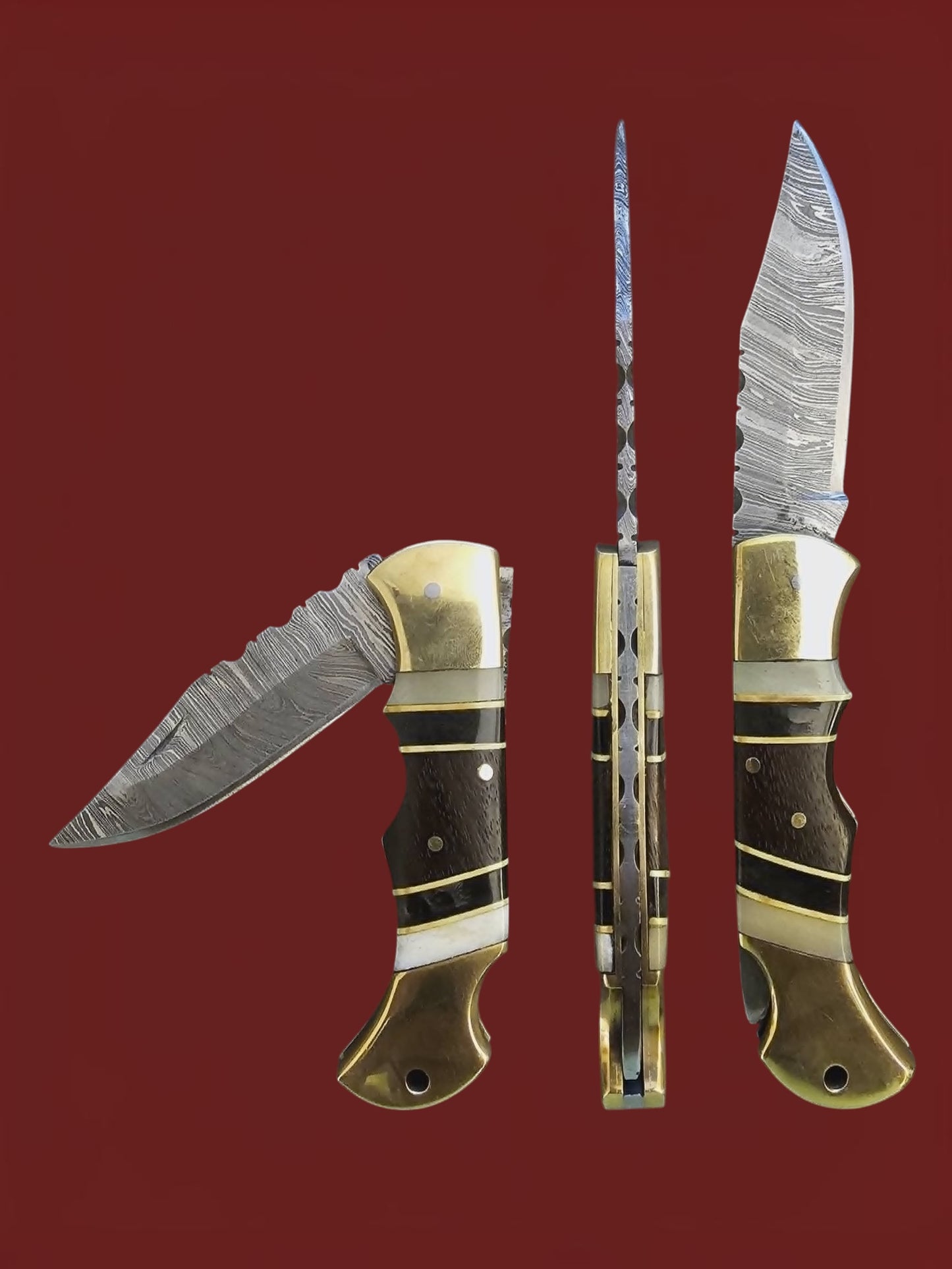 F118 Tsiakkoui - Damascus Steel - Bone - Horn & Wood
