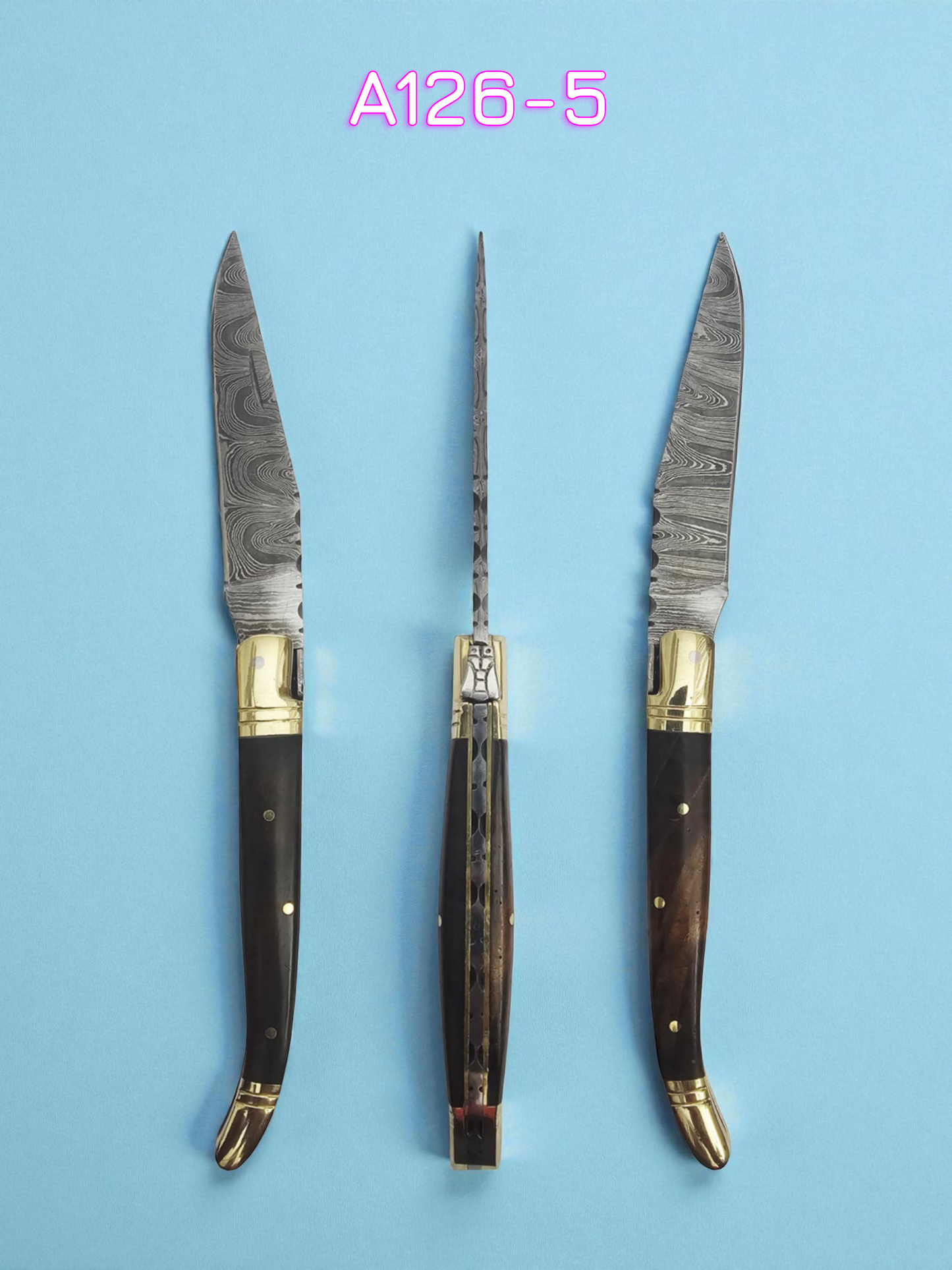 A126 Handmade Laguiole Classique - Damascus Steel & Rosewood