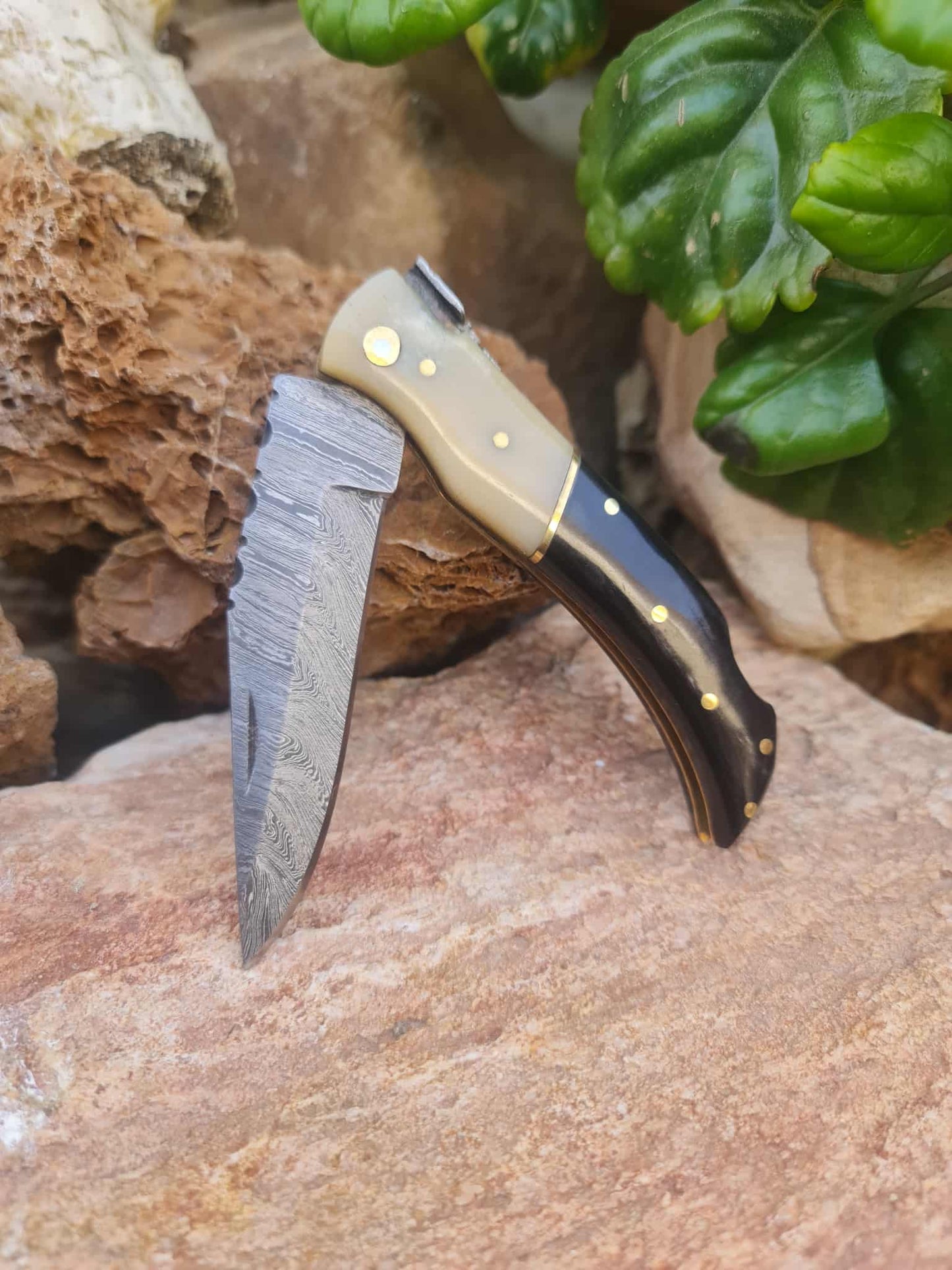 Handmade 19cm Laguiole Élite with Damascus Steel & Buffalo horn