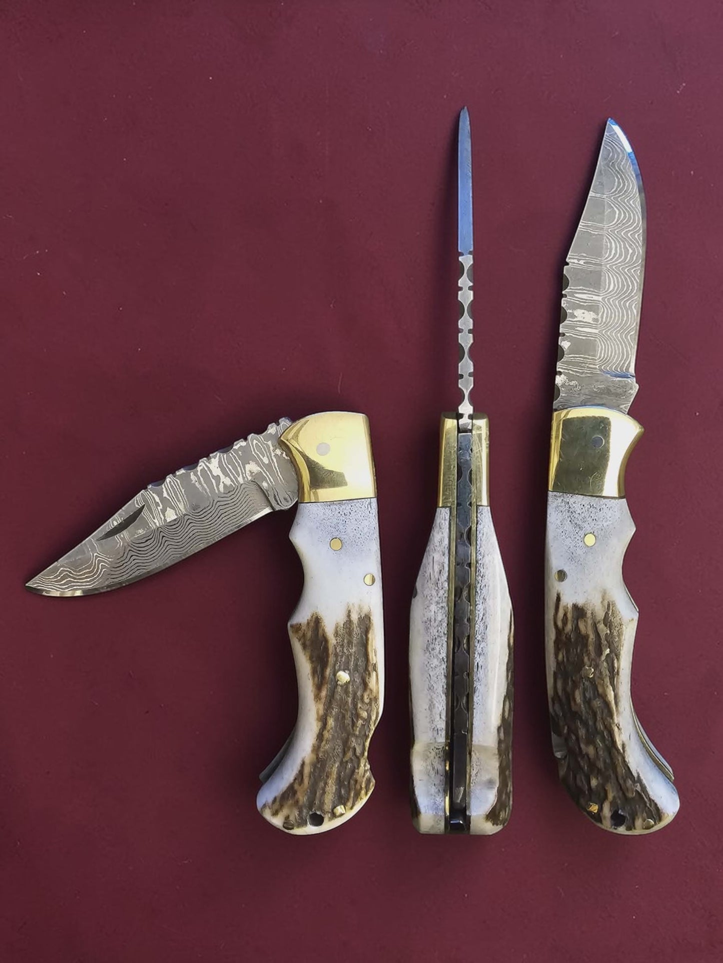 F077 - Tsiakkoui - Stainless Damascus & Horn