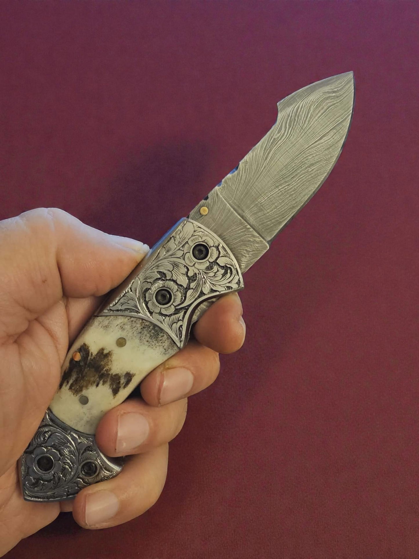 F066 Stalwart - Damascus Steel & Horn