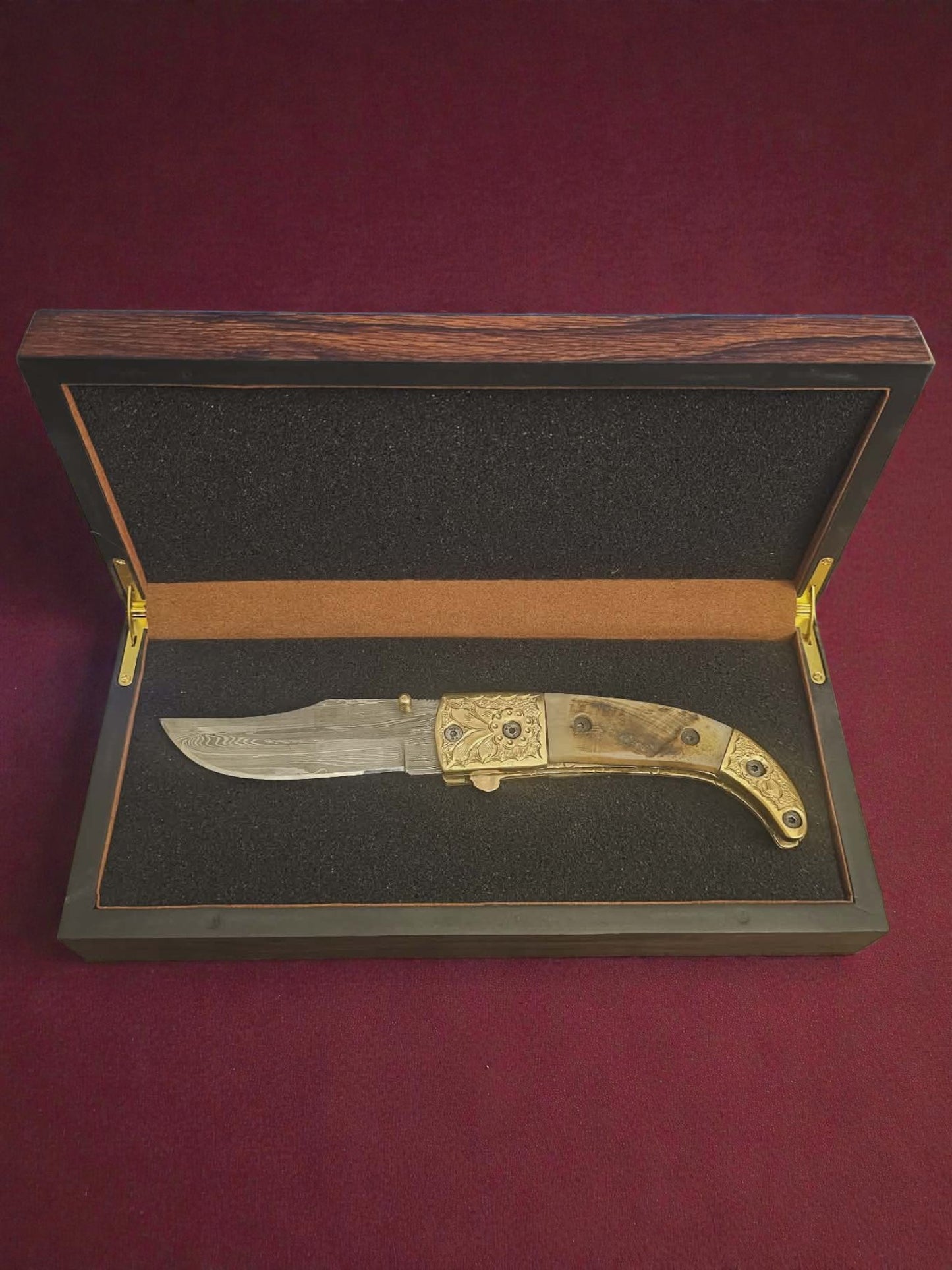 F054 - Χειροποίητο Stalwart EDC από Δαμασκηνό ατσάλι & Κέρατο άγριου κριαριού