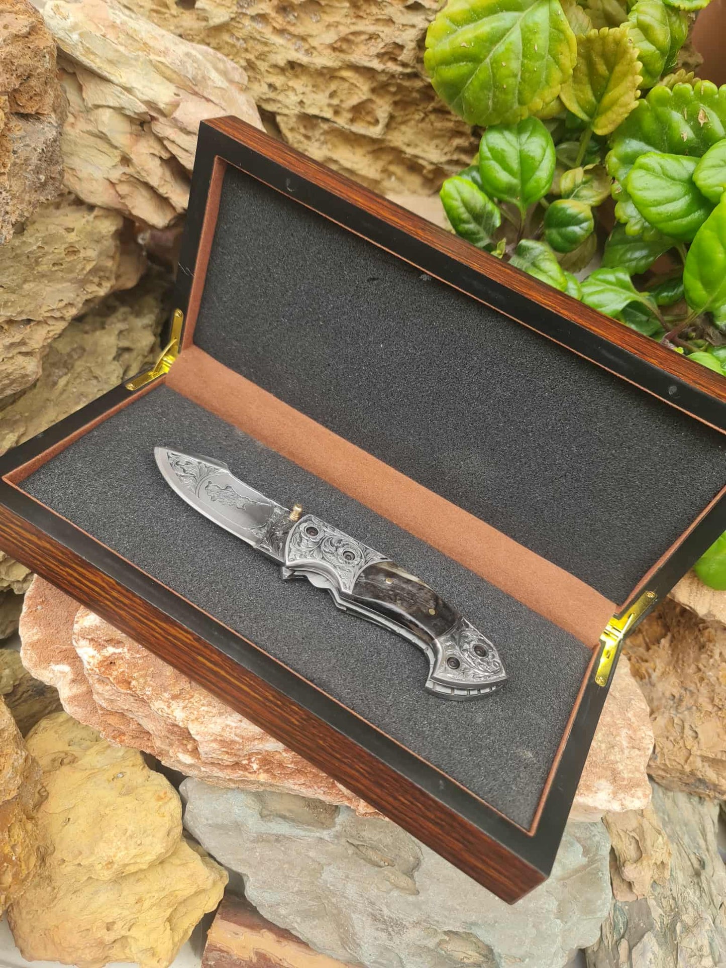 Premium Wooden Presentation Box with EVA Foam for Folding Knives