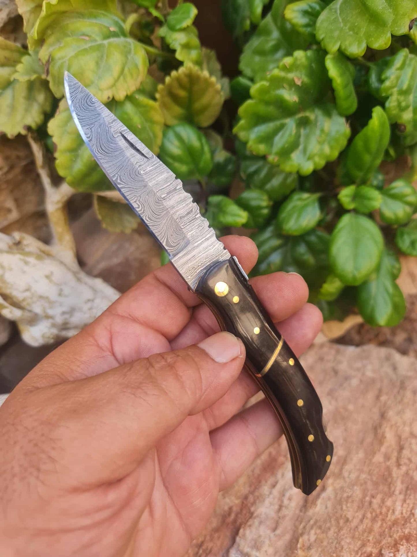 Handmade 19cm Laguiole Élite with Damascus Steel & Buffalo horn