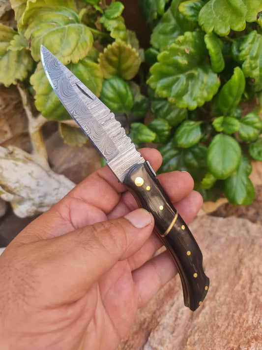 Handmade 19cm Laguiole Élite with Damascus Steel & Buffalo horn