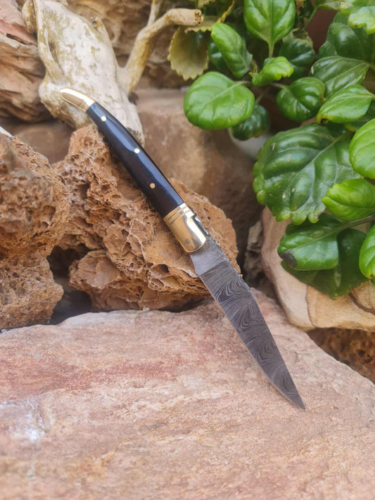 Handmade 22cm Laguiole Classique with Damascus Steel - Buffalo Horn & Brass