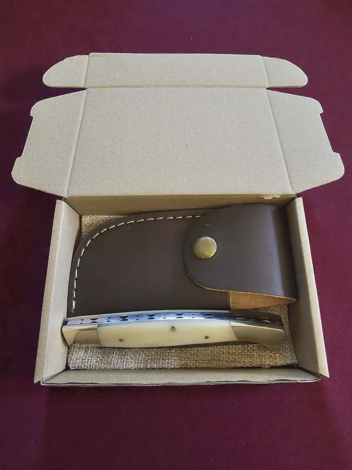 F027 - Χειροποίητο Resolza Pattadese από Δαμασκηνό Ατσάλι & Κόκκαλο καμήλας