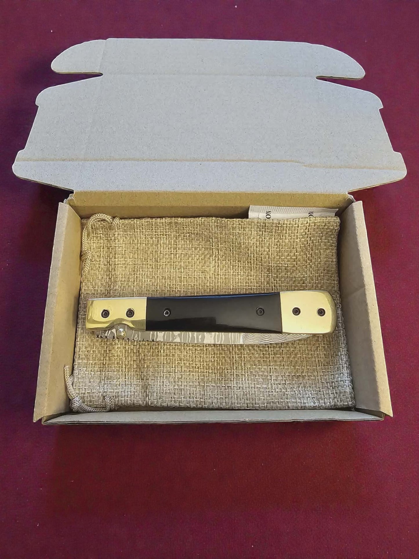 F064 - Χειροποίητο Stiletto από Δαμασκηνό ατσάλι νέας γενιάς (ανοξείδωτο) & Κέρατο βούβαλου