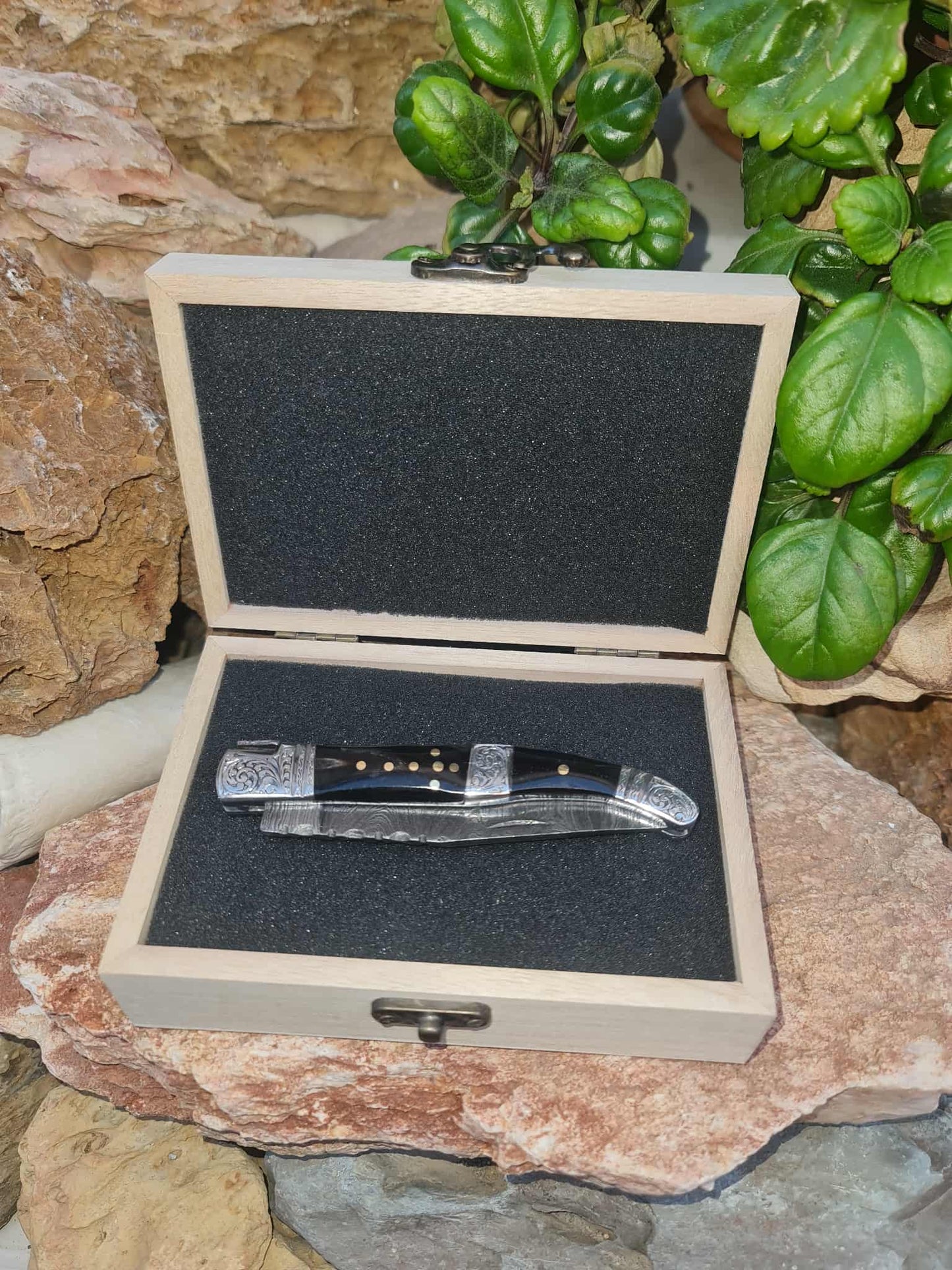 Wooden Gift Box with EVA Foam for Folding Knives