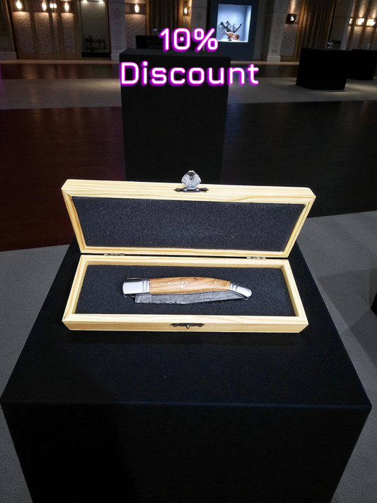 A142G – Handmade Laguiole Rustique + Wooden Gift Box