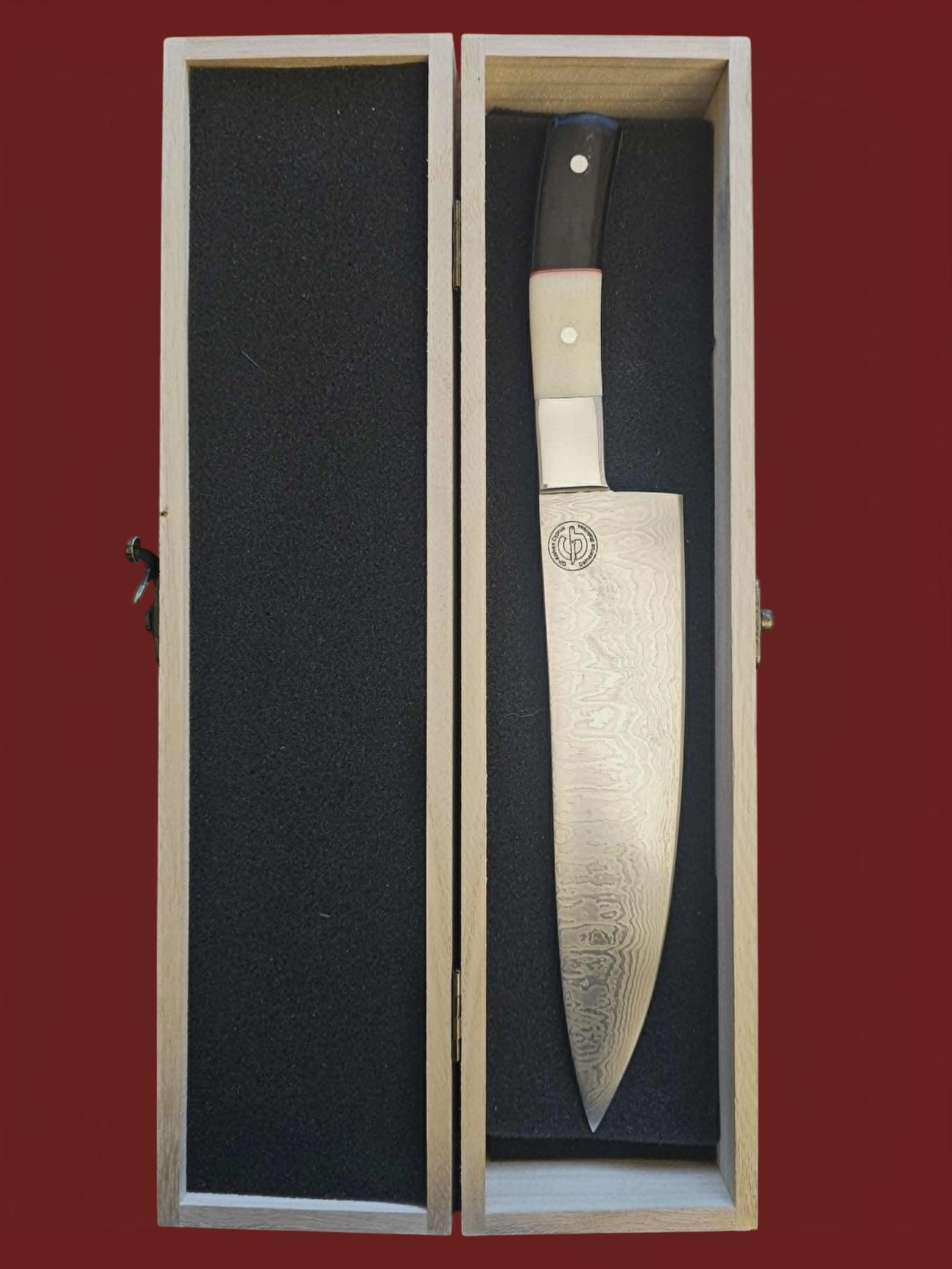 R040 Gyuto - Stainless Damascus - Bone & Horn