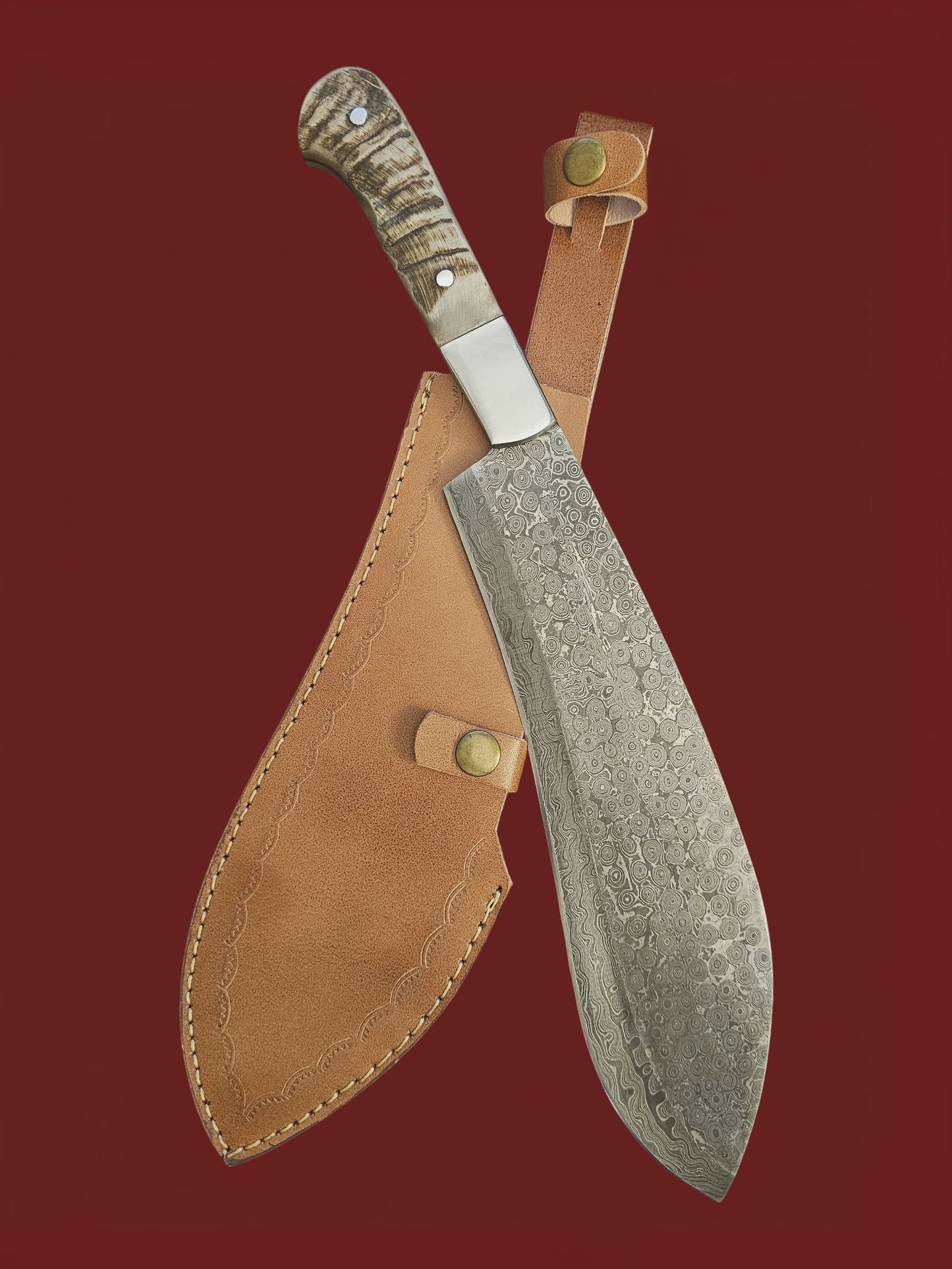 K012 Ppala - Damascus Steel & Horn