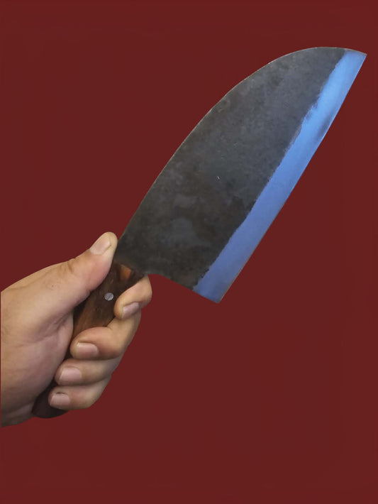 K013 - Cleaver - Carbon Steel & Wood