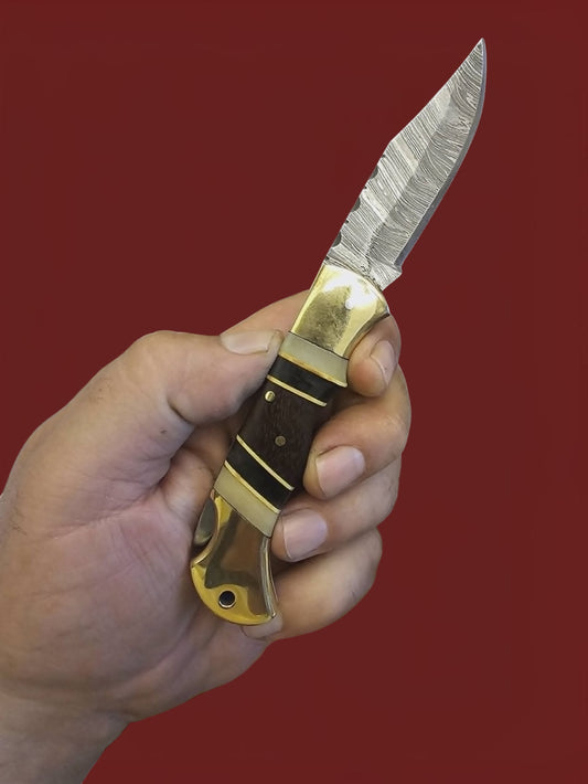 F118 Tsiakkoui - Damascus Steel - Bone - Horn & Wood
