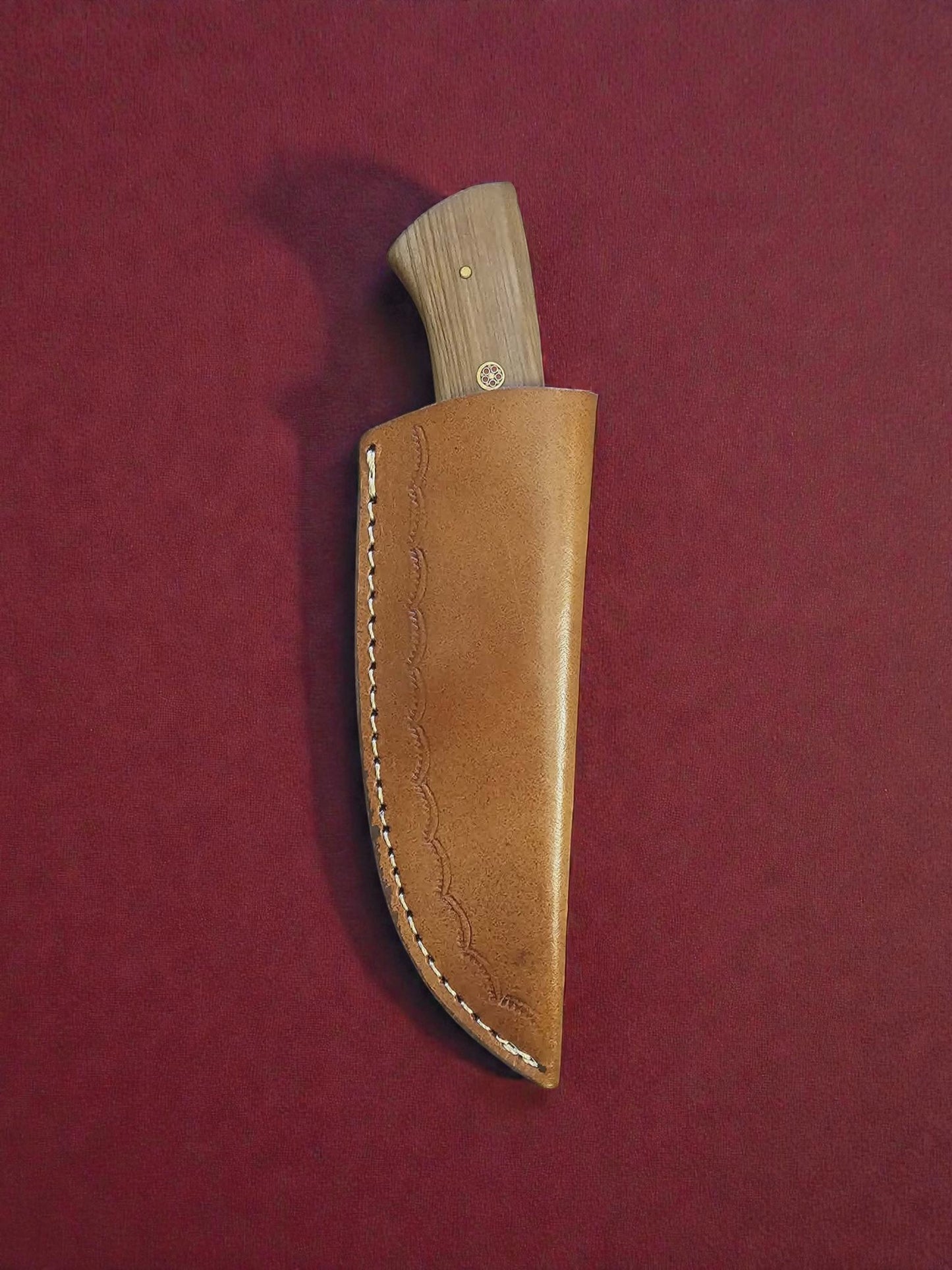 R003 - Χειροποίητο Skinner από Δαμασκηνό ατσάλι & Ξύλο ελιάς