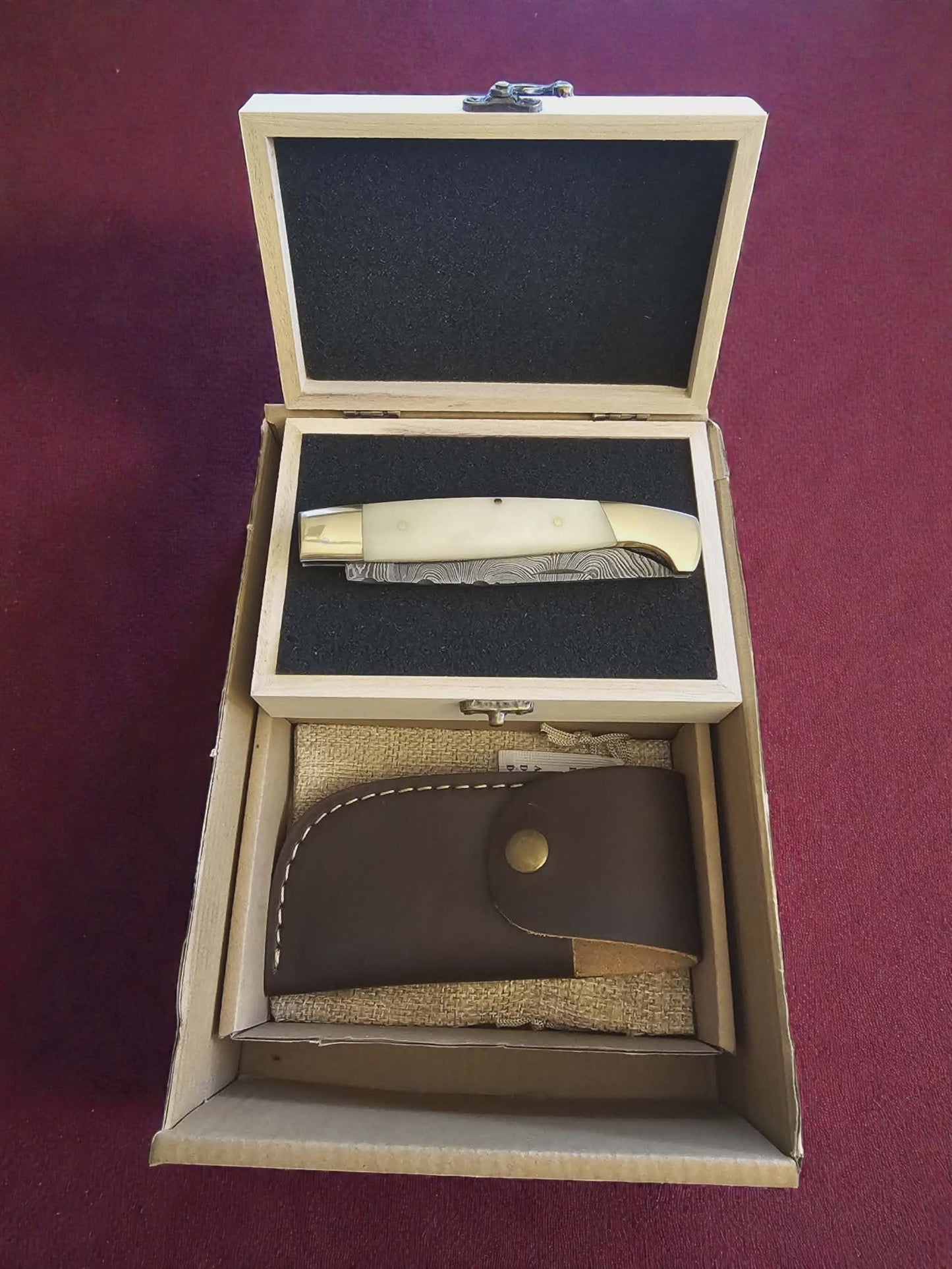 F027 - Χειροποίητο Resolza Pattadese από Δαμασκηνό Ατσάλι & Κόκκαλο καμήλας