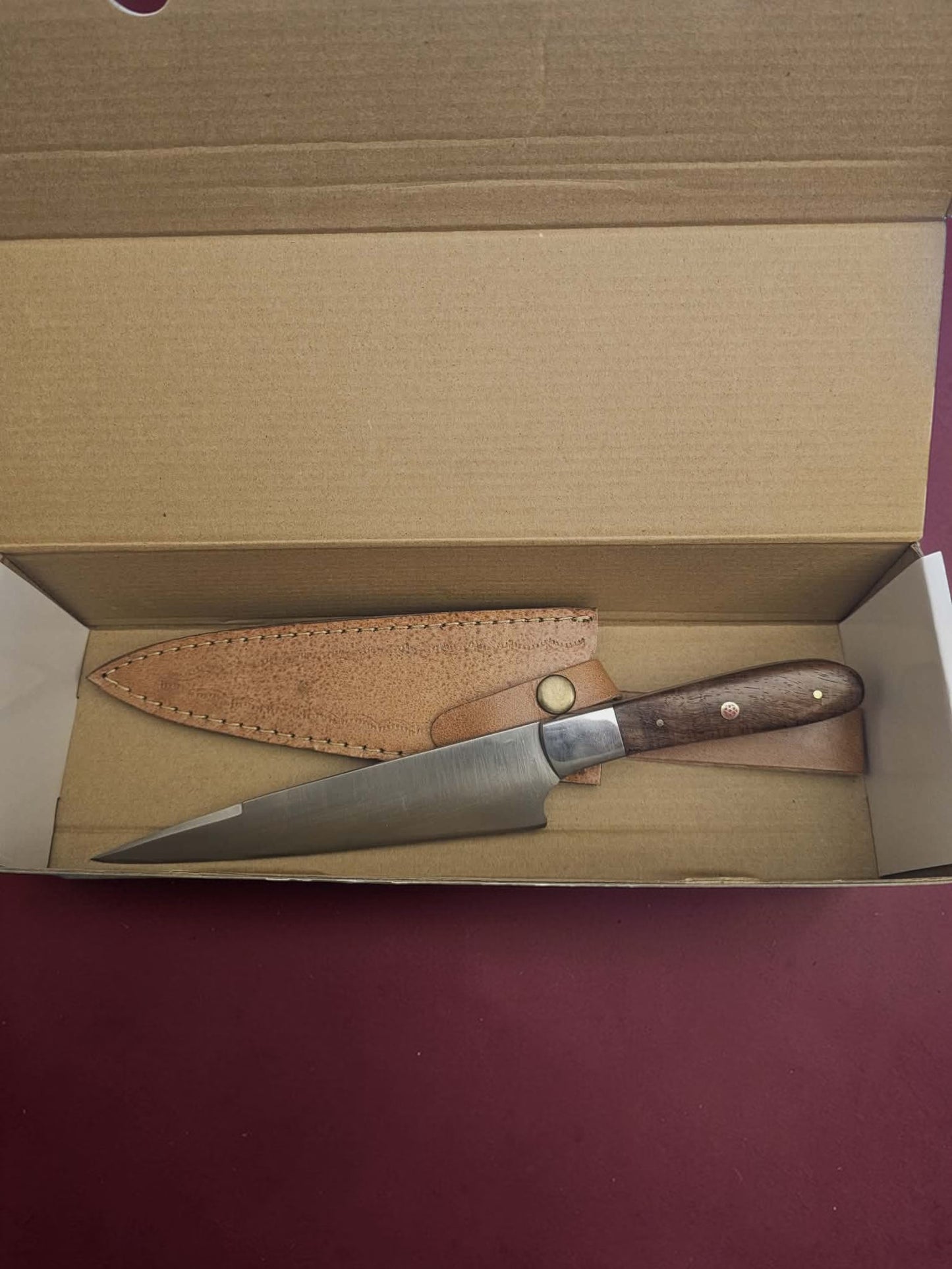 R023 Sujihiki - Stainless Damascus & Wood