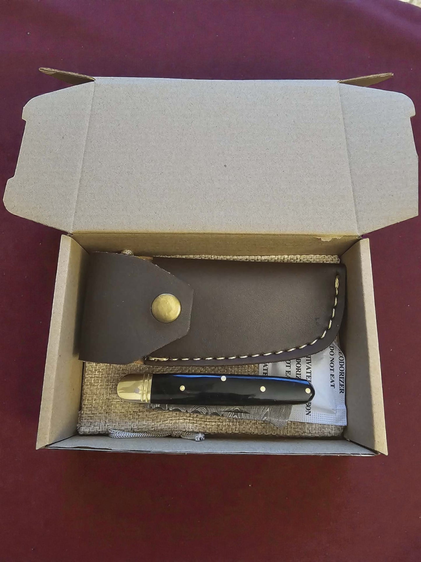 F001 - Χειροποίητο Sheepsfoot από Δαμασκηνό Ατσάλι & κέρατο βουβαλιού