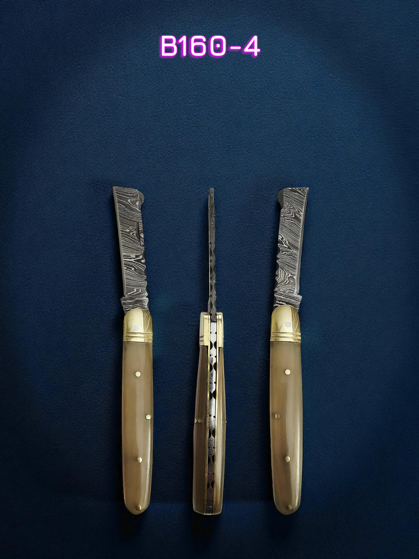 B160 Handmade Sheepsfoot - Damascus Steel & Ram Horn