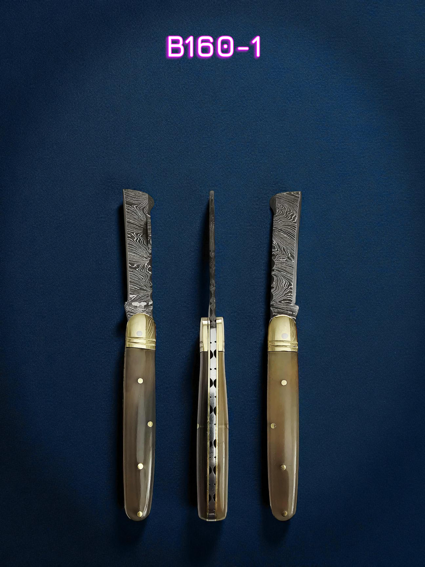 B160 Handmade Sheepsfoot - Damascus Steel & Ram Horn