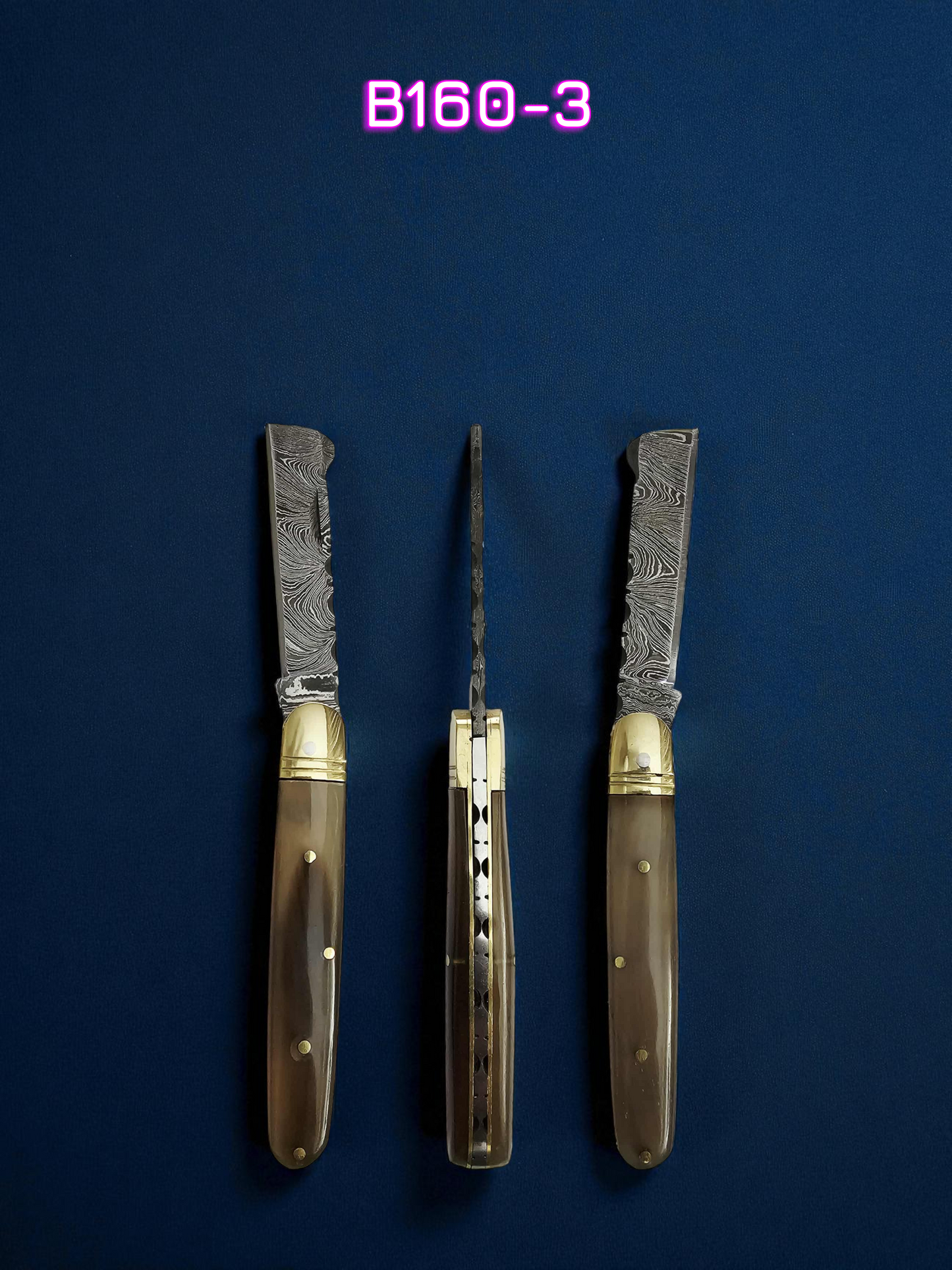 B160 Handmade Sheepsfoot - Damascus Steel & Ram Horn