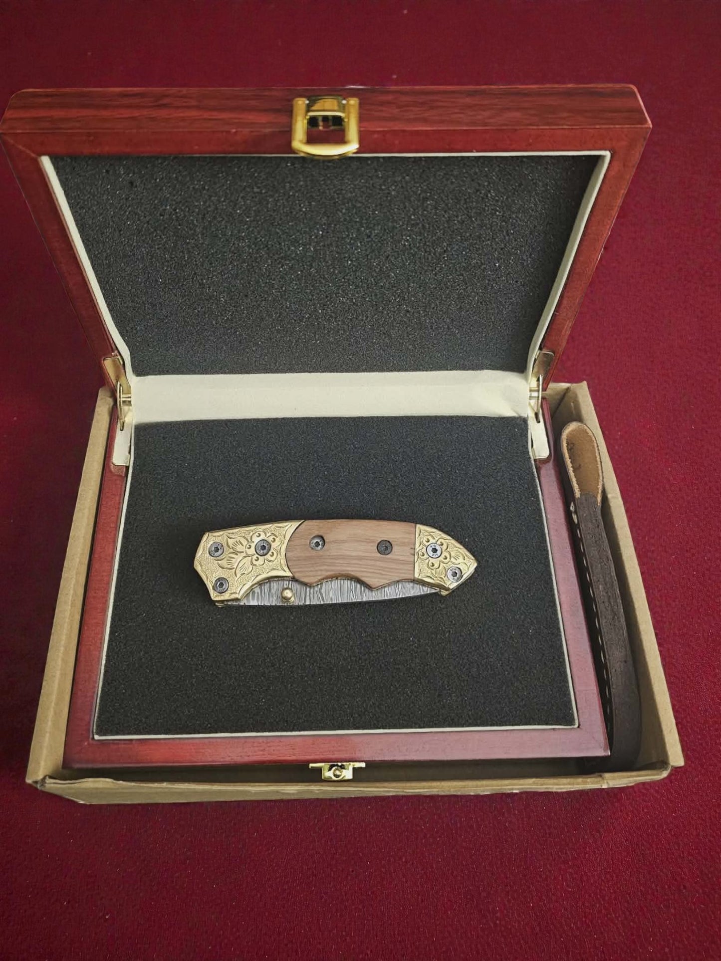 F063 - Χειροποίητο Tanto-EDC από Δαμασκηνό ατσάλι & Ξύλο ελιάς