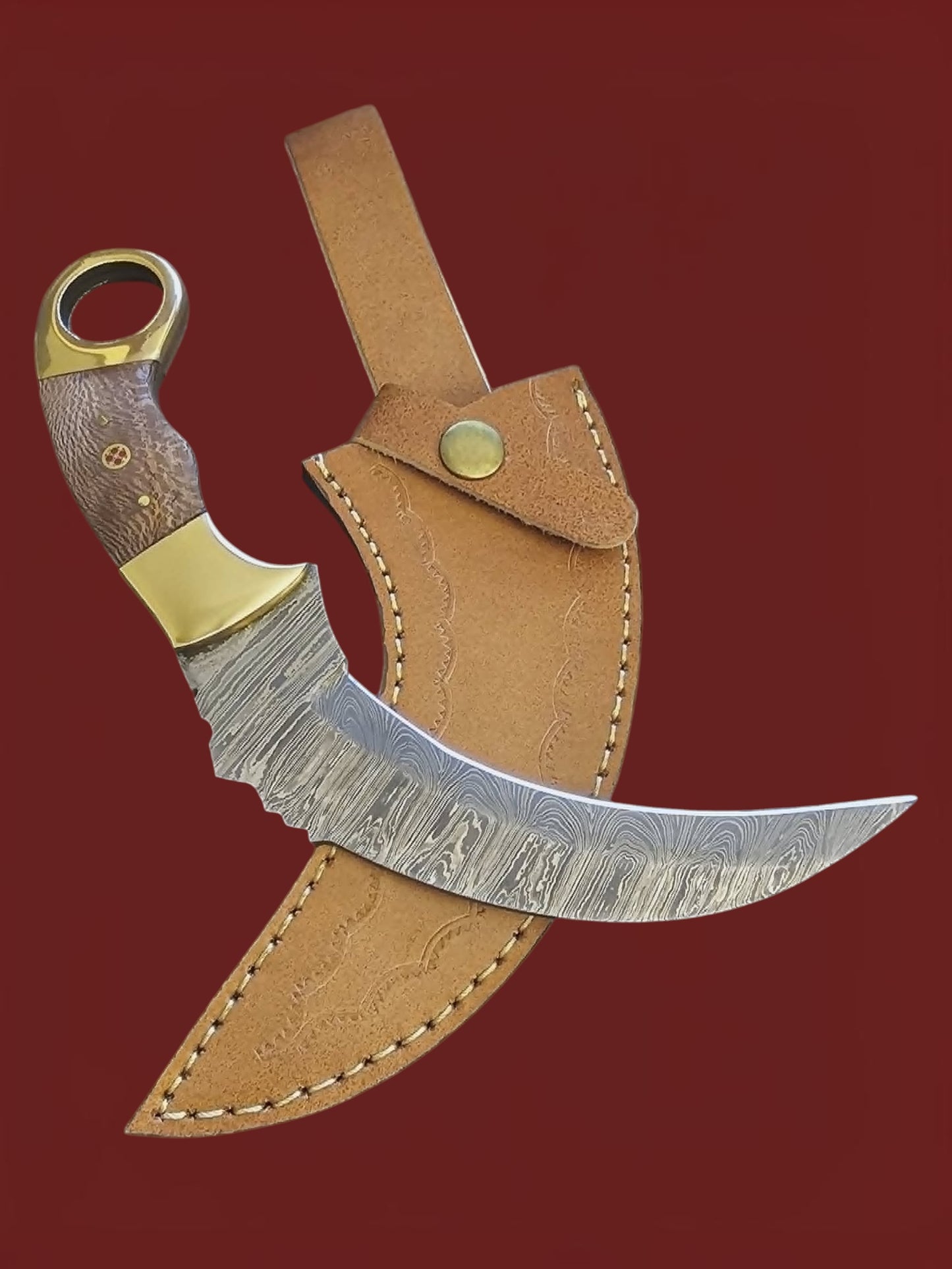 R050 Karambit - Damascus Steel & Wood