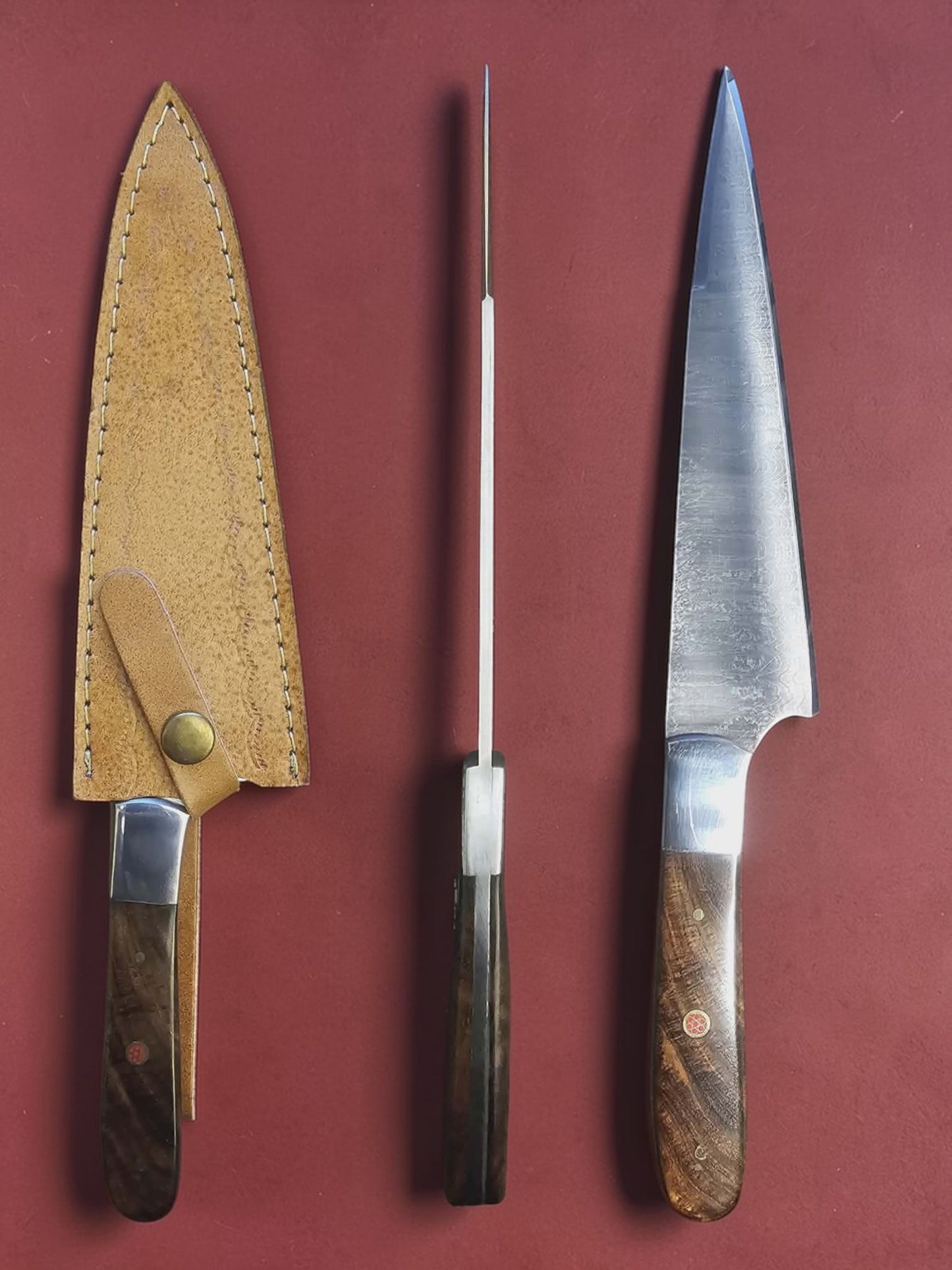 R023 Sujihiki - Stainless Damascus & Wood
