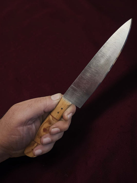 R021 Chef Knife - Stainless Damascus & Wood