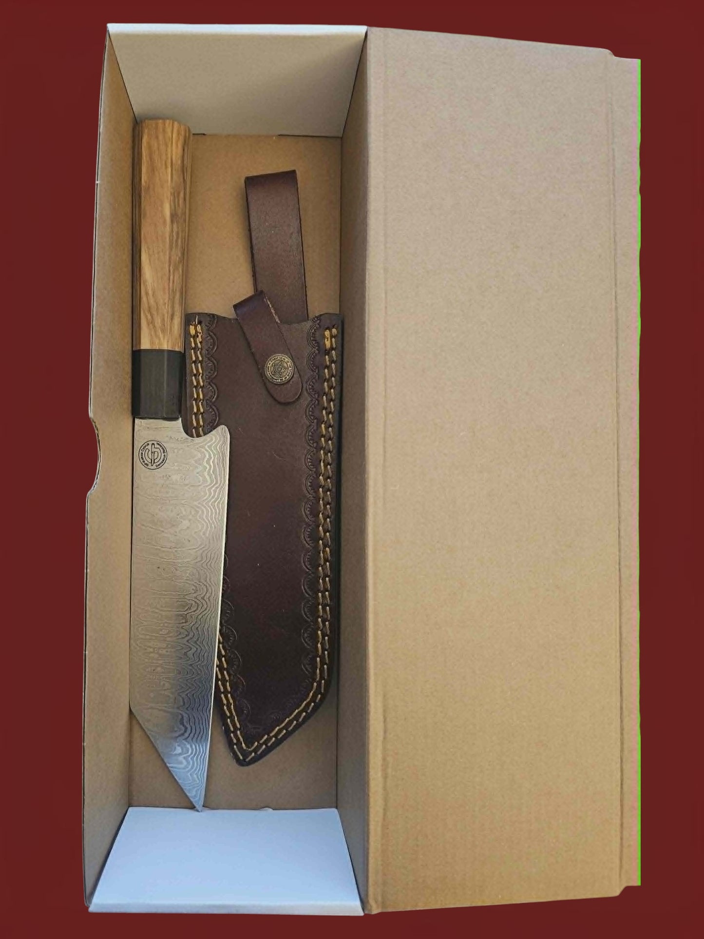 R044 Kiritsuke - Stainless Damascus & Wood
